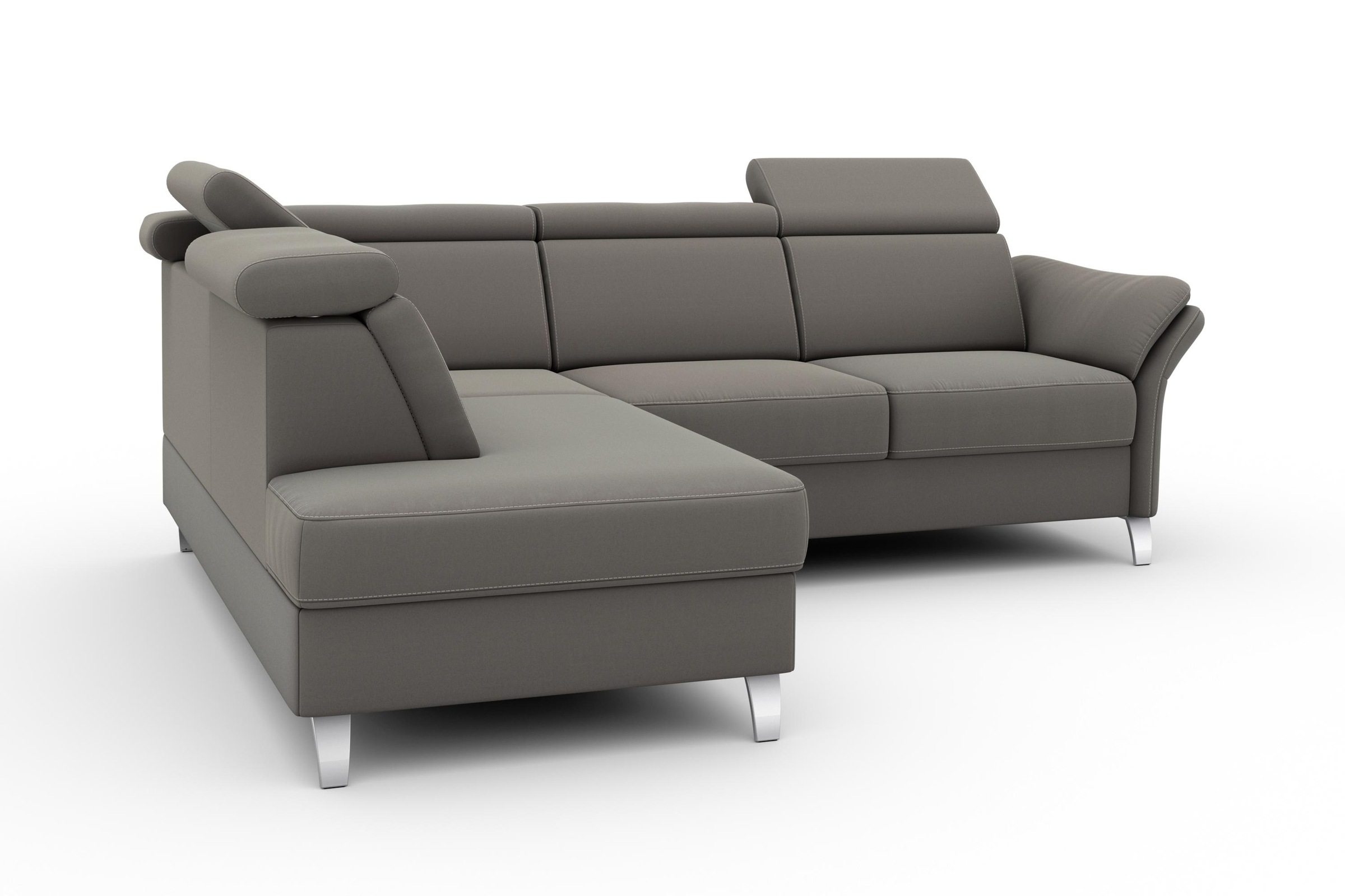 sit&more Ecksofa »Vincenzo L-Form«, inklusive Kopfteilverstellung, wahlweise mit Bettfunktion, Bettkasten