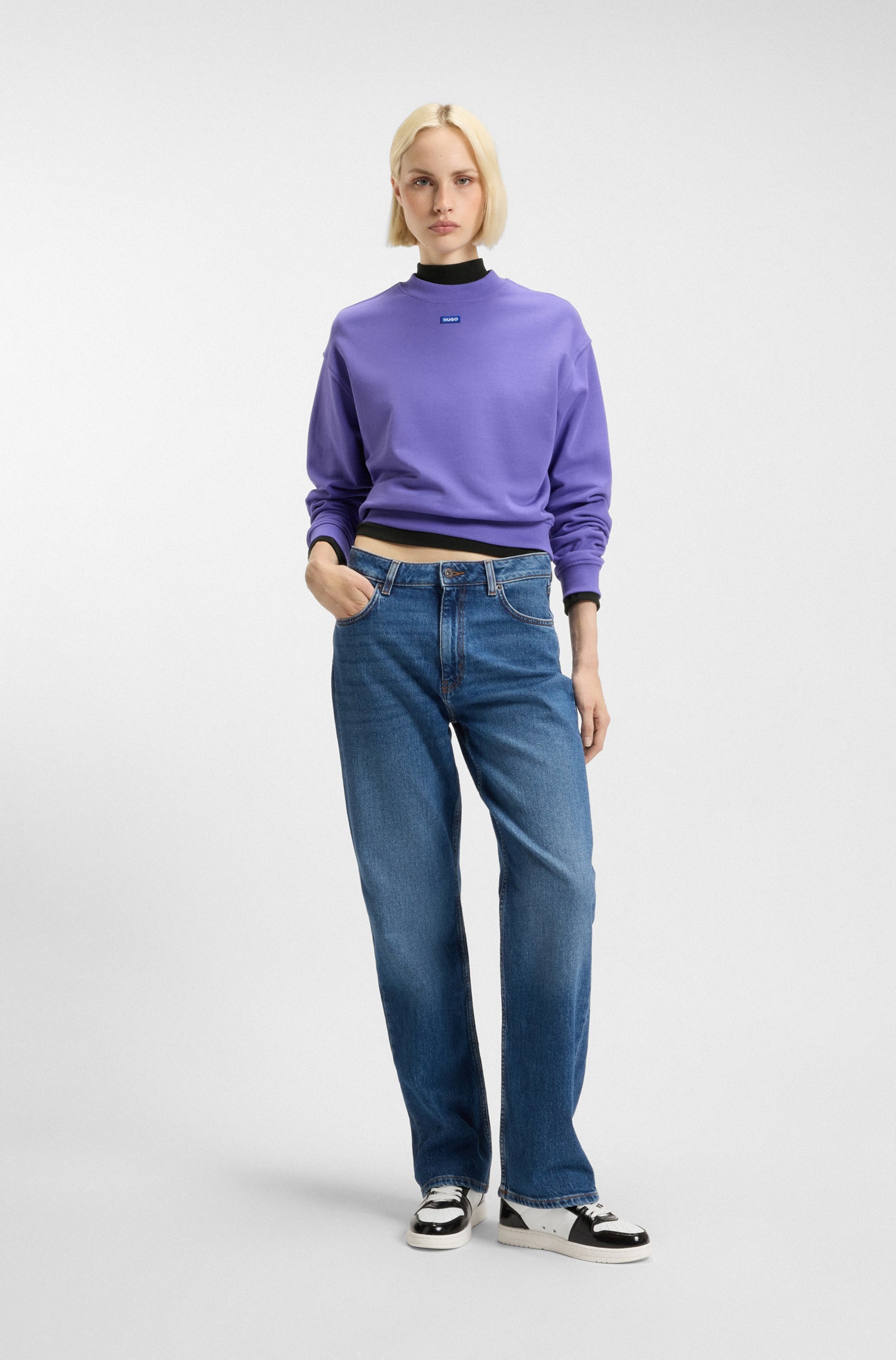 Thumbnail - HUGO Blue Longsleeve "Easy Longsleeve B" mit Stehkragen