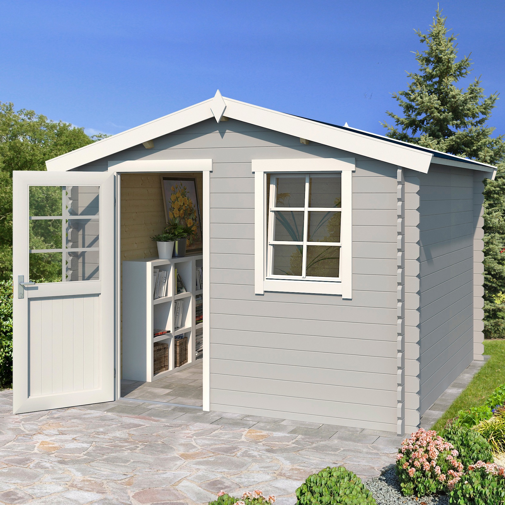 LASITA MAJA Gartenhaus "Nina 275" Blockbohlenhaus 28mm