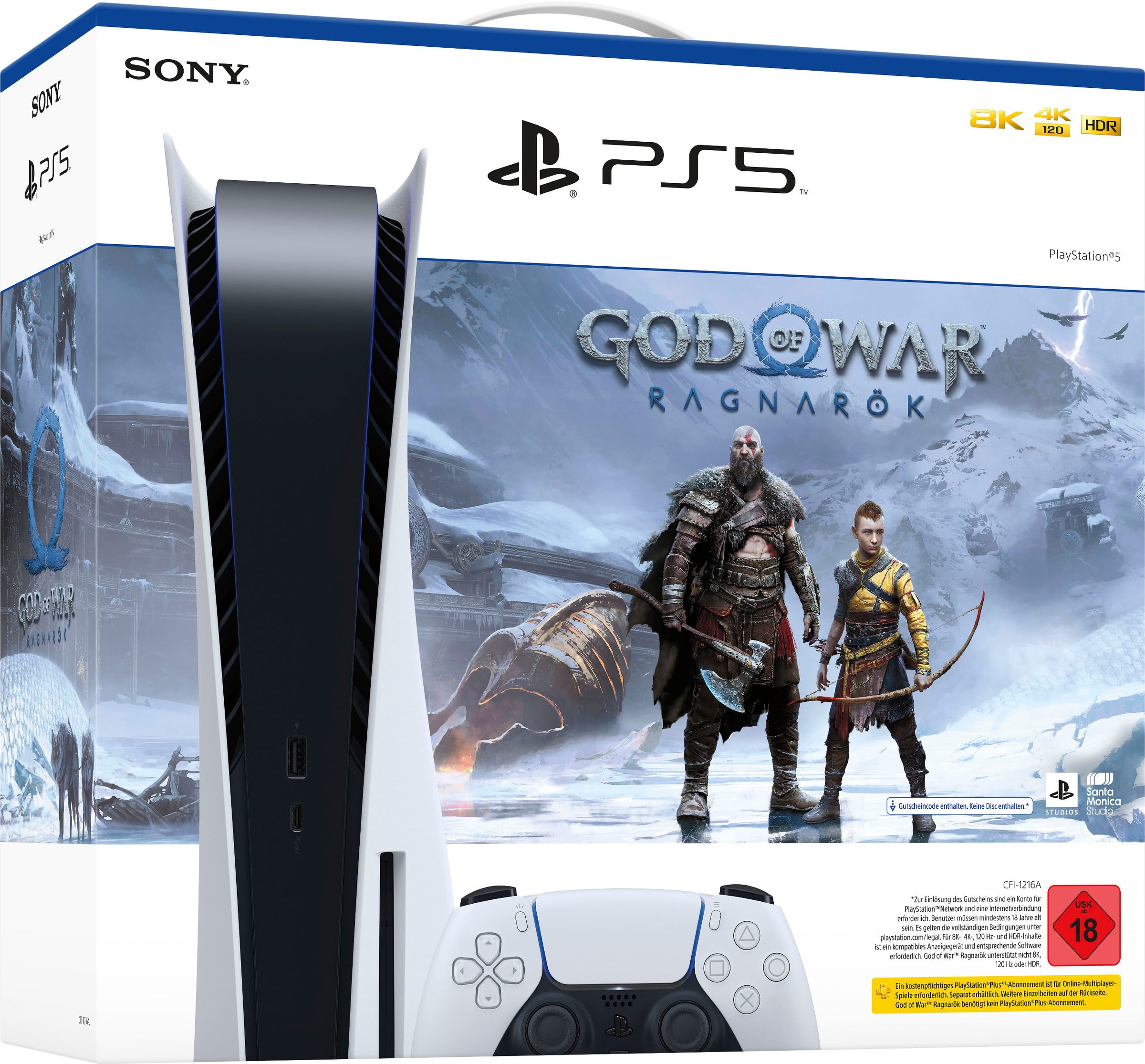 PlayStation 5 Konsolen-Set, inkl. God of War Ragnarök (Download Code)