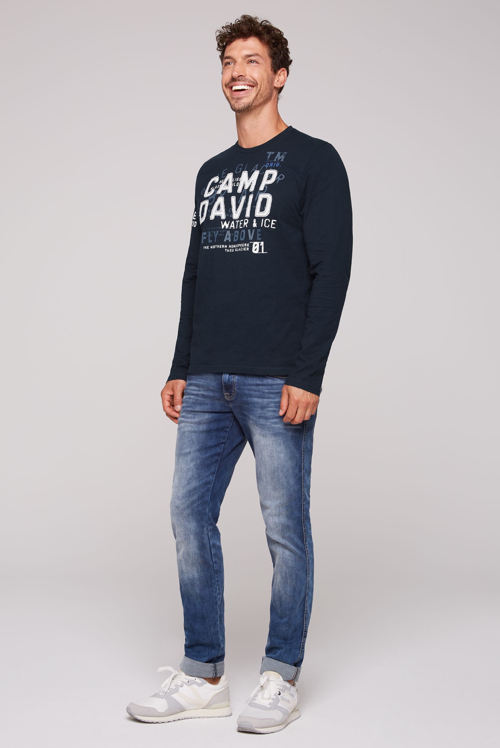 CAMP DAVID Langarmshirt, aus Baumwolle