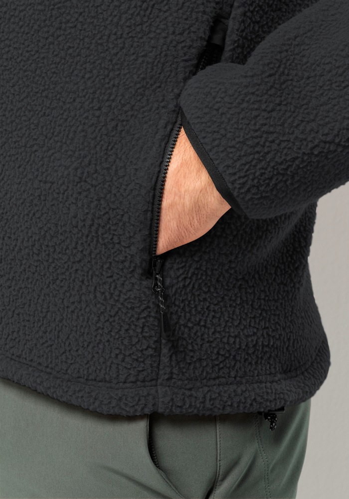 Jack Wolfskin Fleecejacke »KAMMWEG PILE FZ M«, mit Kapuze