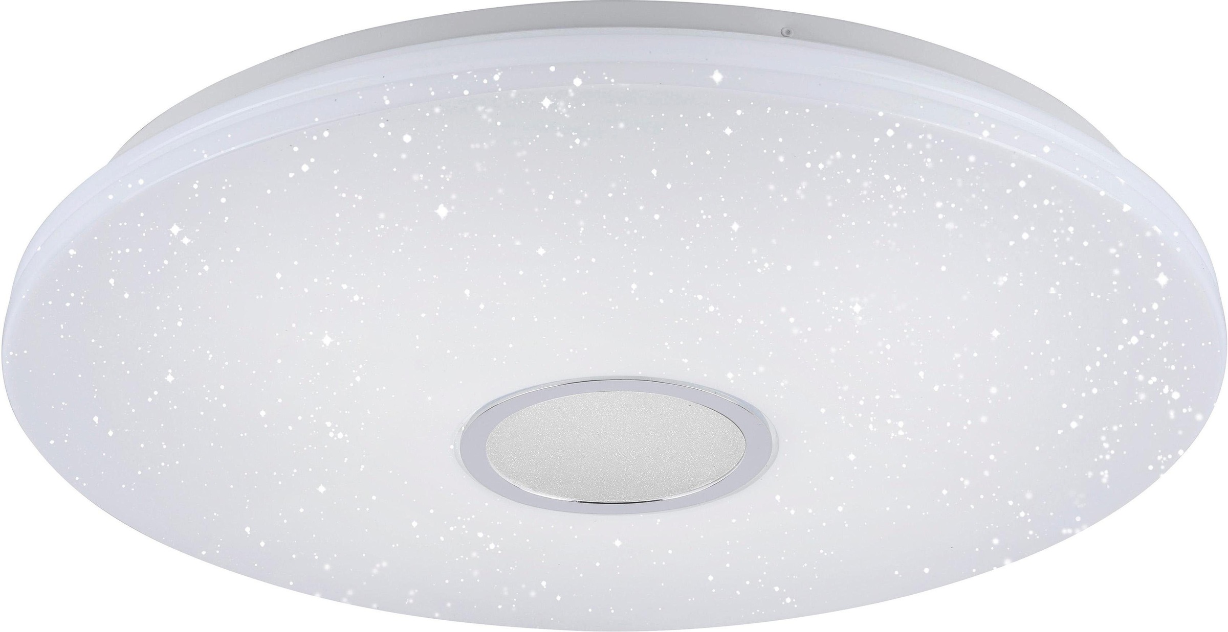 Leuchten Direkt Deckenleuchte JONAS, LED-Board, Warmweiß-Neutralweiß-Tageslichtweiß, stufenloses Dimmen über IR-Fernbedienung, Sternenhimmeloptik, Memoryfunktion, Ø 59 cm