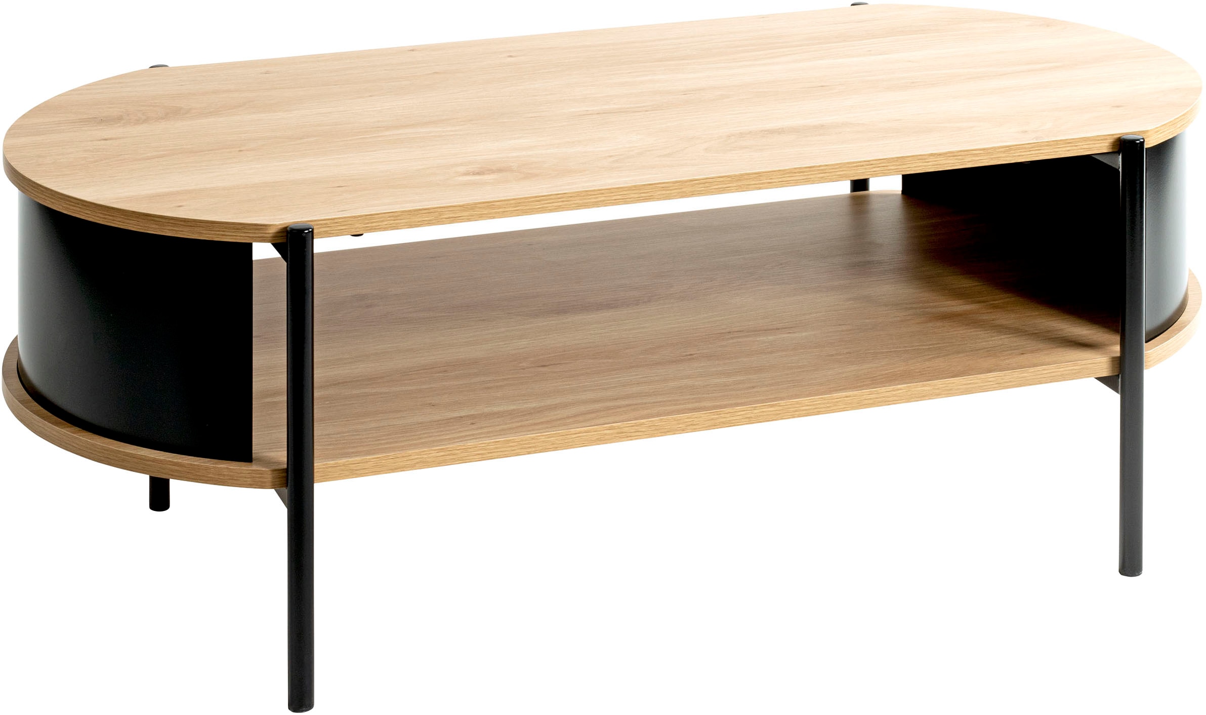 HAKU Couchtisch »Sofatisch, Wohnzimmertisch« 1 Stk. tlg. oval - aus MDF Braun B/T/H 100/54/37 cm
