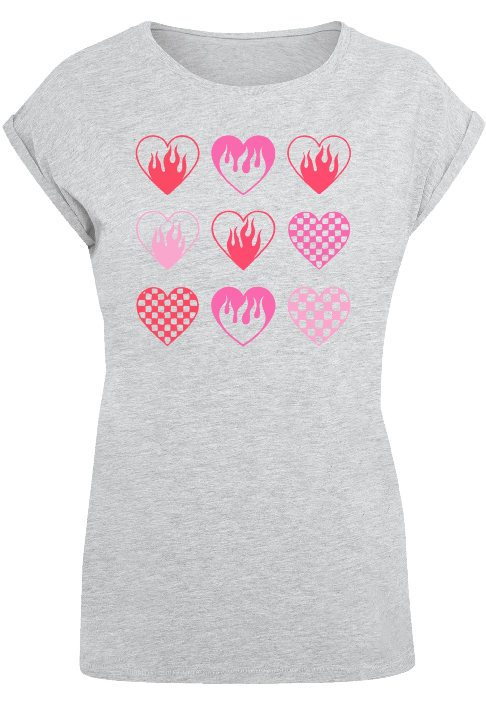 F4NT4STIC T-Shirt "Internationaler Frauentag: Herzen in Flammen", Premium Q günstig online kaufen