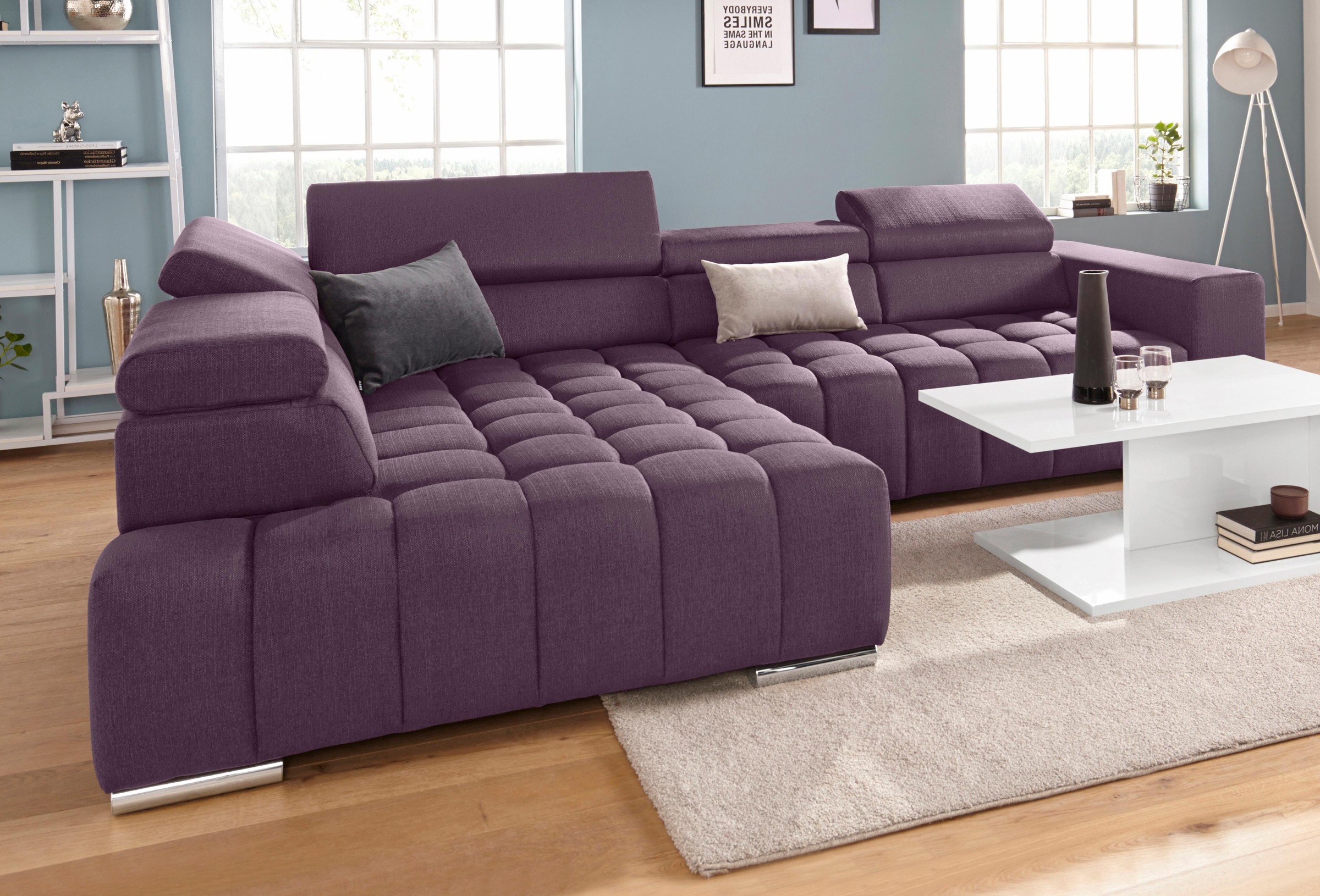 exxpo - sofa fashion Ecksofa "Elias, aktuelle Kreuzsteppung im Sitz, bequem günstig online kaufen