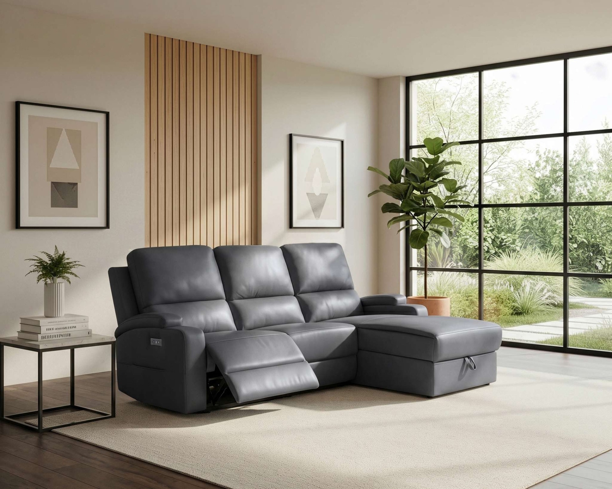OTTO home Ecksofa "NAPORI Kunstleder, Multimediasofa, L-Form" man. oder elektr. Relaxfuntion, USB-A bei elektr. Variante, Staukasten