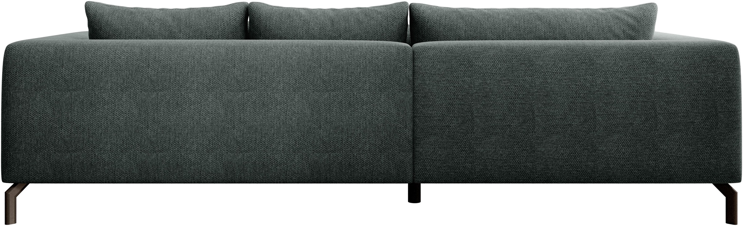 INOSIGN Ecksofa »Cross, mit softem Sitz, L-Form, wendbare Zierkissen, Breite 284 cm«, Couch mit vielen Kissen, stylische Kreuznaht, elegante Metallfüße