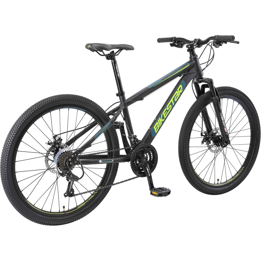 Bikestar Mountainbike, 21 Gang, Shimano, RD-TY300 Schaltwerk, Kettenschaltung