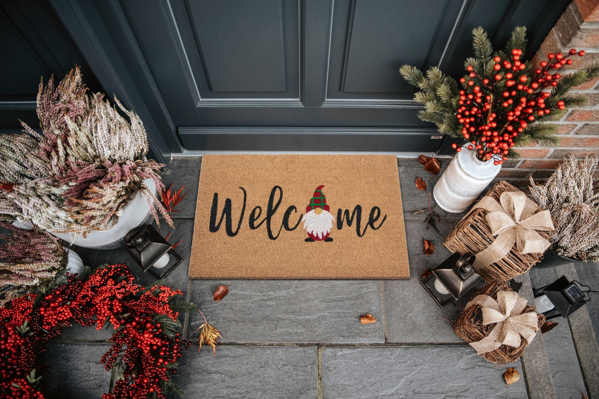 HANSE Home Fußmatte »Kokos Welcome Gnome, Türmatte«, rechteckig, 15 mm Höhe, Weihnachten, Schmutzfangmatte, Outdoor, Rutschfest, Innen, Kokosmatte