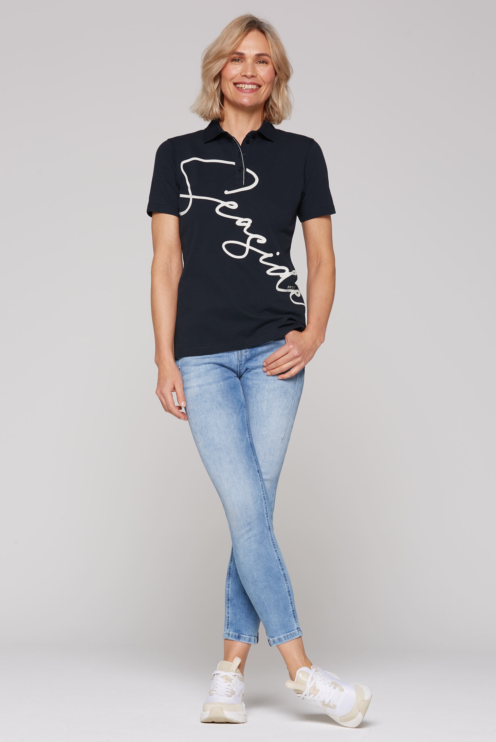 SOCCX Poloshirt, mit Seitenschlitze