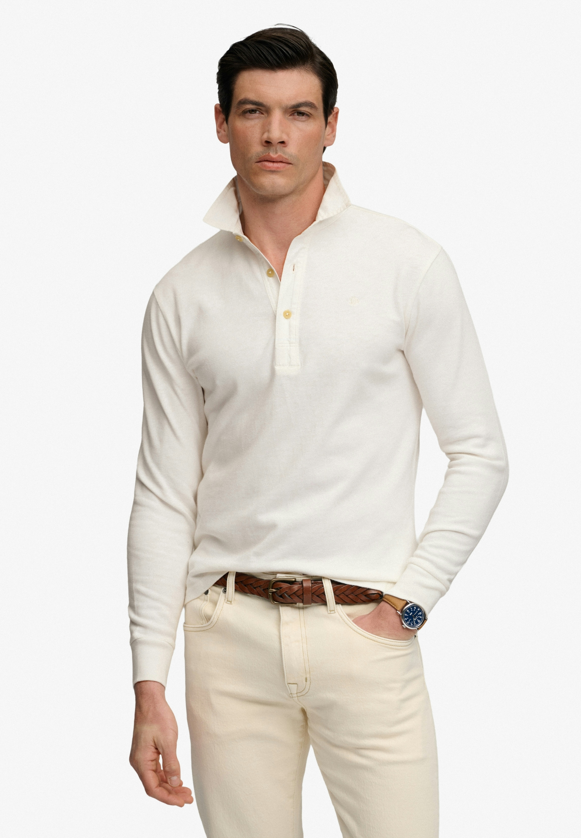 Superdry Langarm-Poloshirt »CLASSIC RUGBY TOP« aus Baumwolle und Single Jersey, Relaxed Fit, mit kurzer Knopfleiste