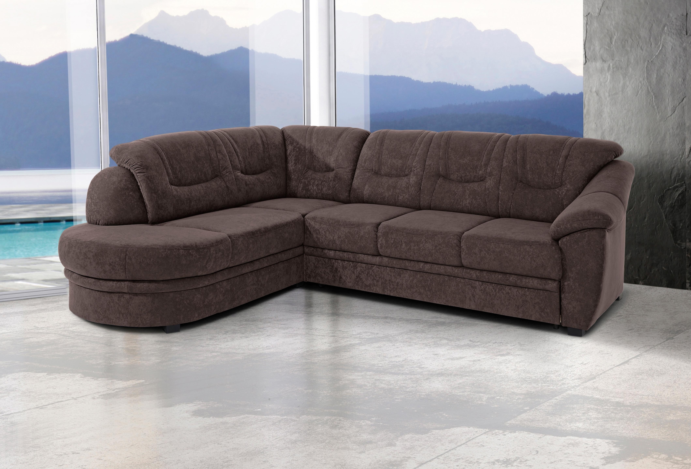 sit&more Ecksofa "Savoni L-Form", wahlweise mit Bettfunktion