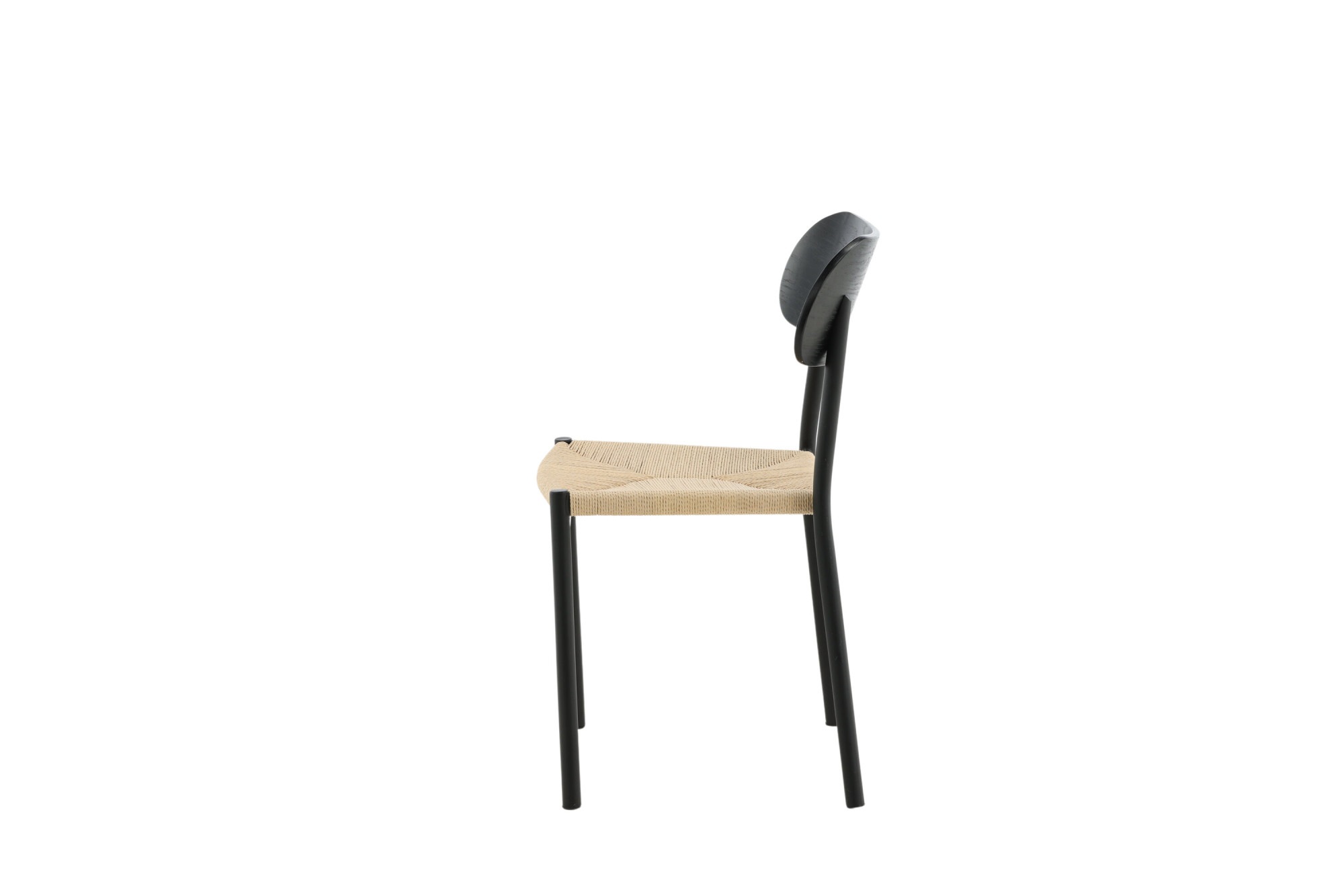 Venture Home Esszimmerstuhl »Polly, 2er-Set Esszimmerstühle in Schwarz mit hellem Sitz, 120 kg« () Polsterstuhl, helle Naturfaser, schwarze Stahlbeine, schlank, modern