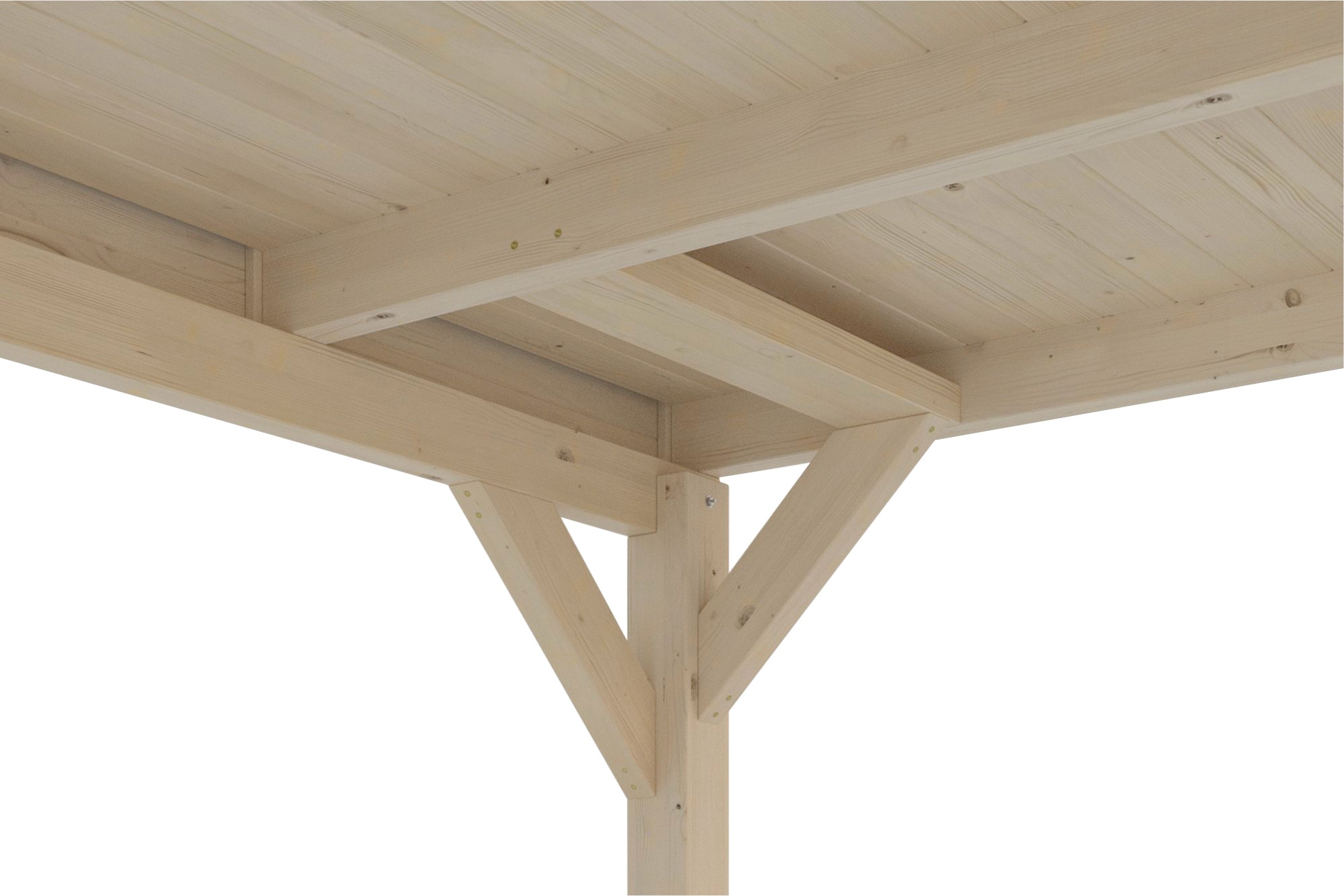 Thumbnail - Skanholz Einzelcarport "Grunewald", natur, mit EPDM-Dach