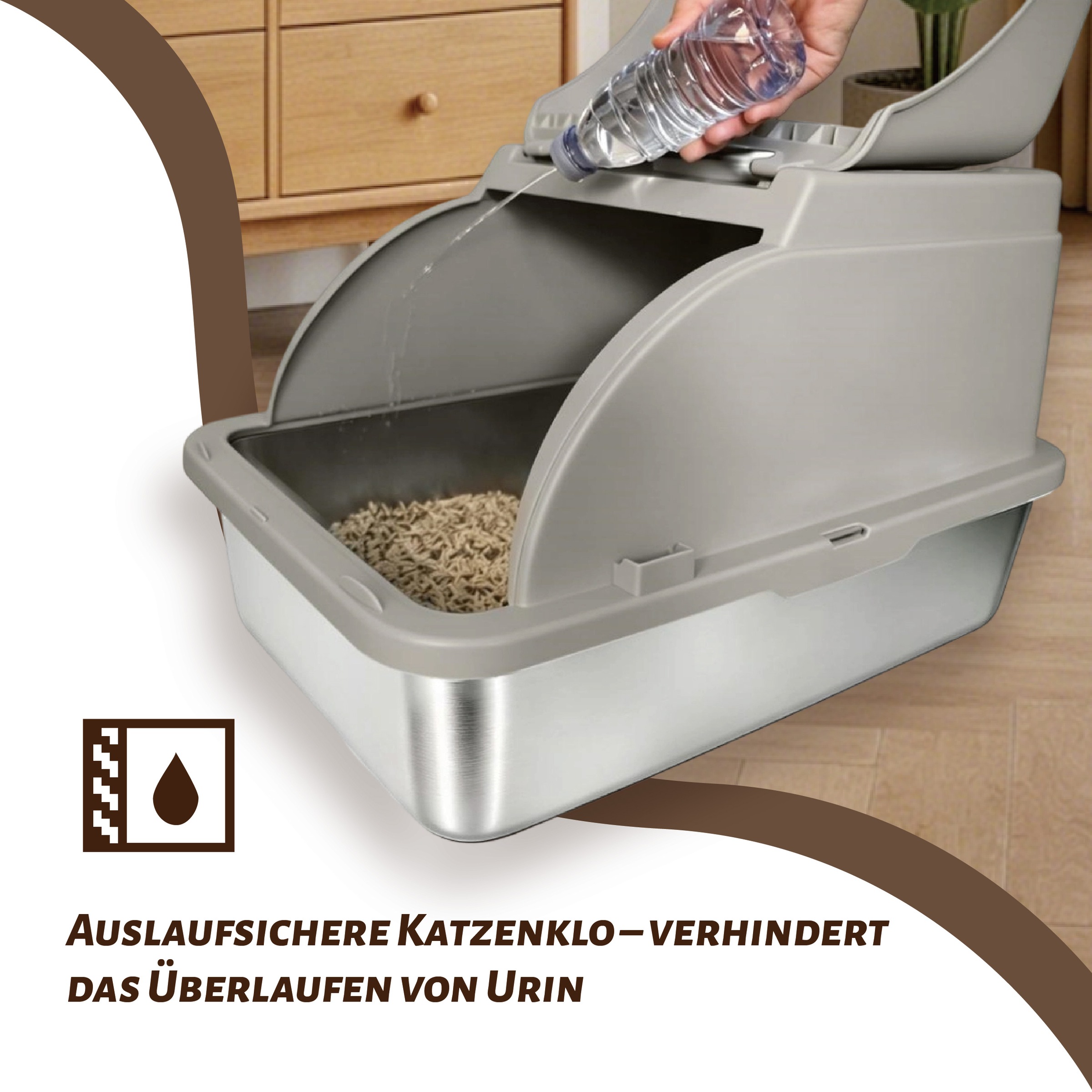 OTTO home Katzentoilette »Tidy« hochwertige Edelstahlschale – leicht zu reinigen, mit Klappdeckel