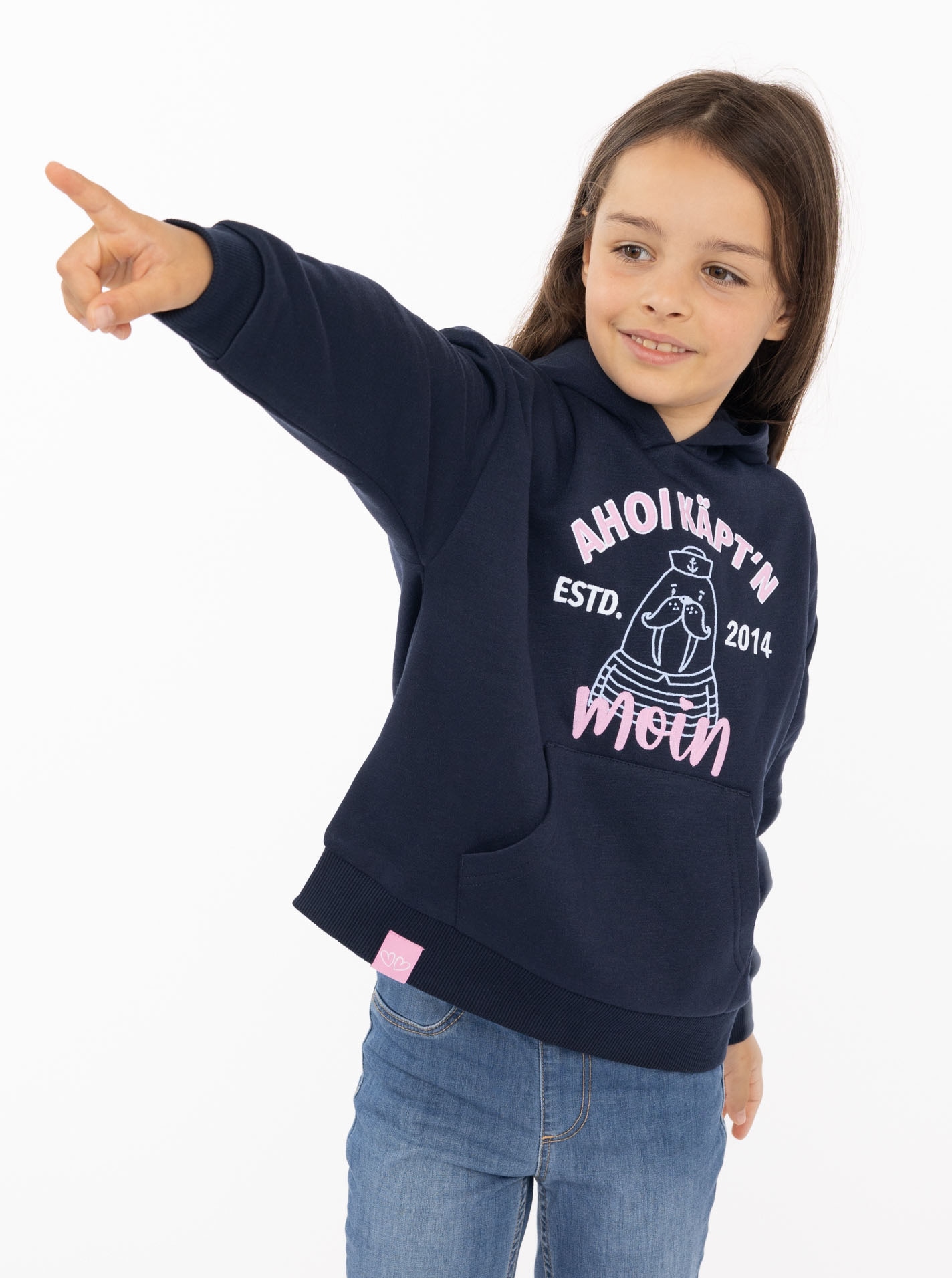 Zwillingsherz Hoodie »"Ahoi Käpt´n"«, Mini-Me,mit süßem Seehund mit Kapitänsmütze und Schriftzug
