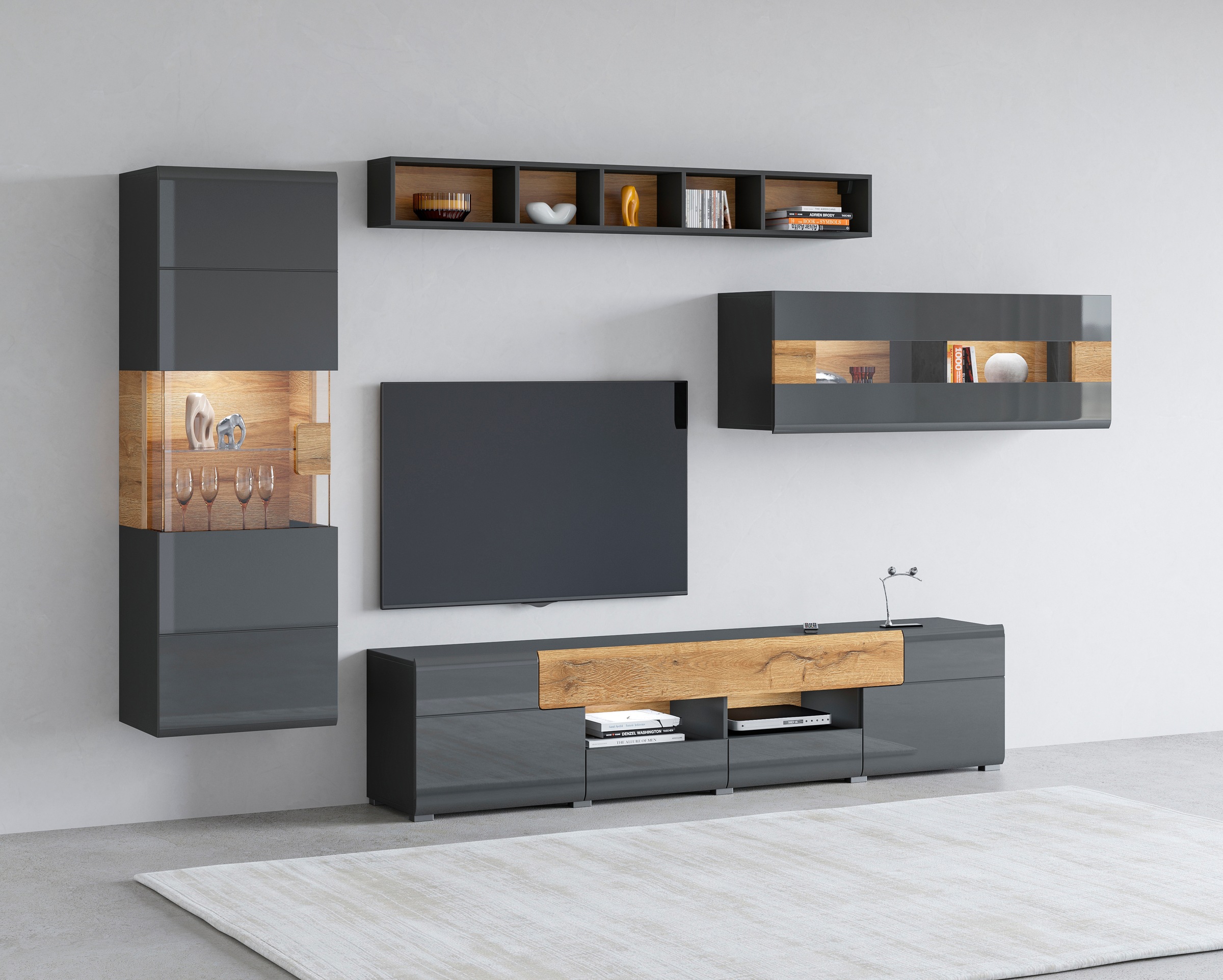 OTTO home "Toledo,Breite 391cm stilvolle Mediawand ohne Beleuchtung" Set, 4 günstig online kaufen