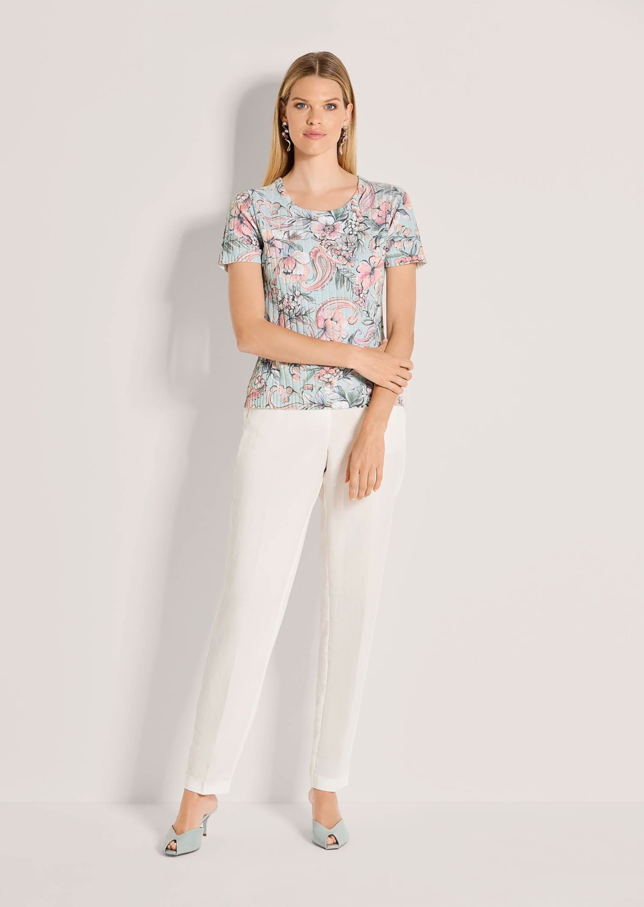 MADELEINE Longpullover »Strickshirt Sommerpullover mit floralem Print«