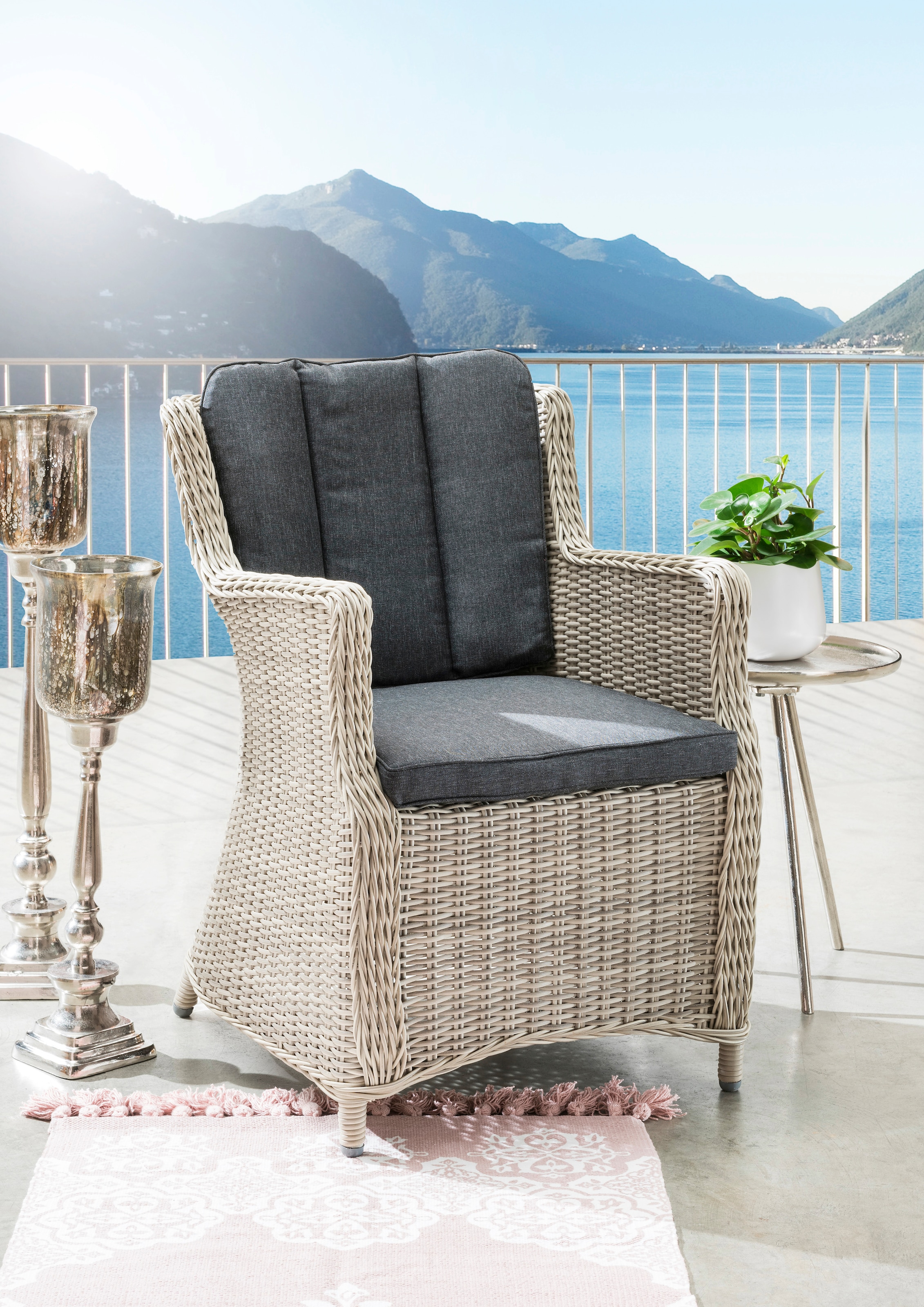 Destiny Garten-Essgruppe »LUNA«, + Sessel cm, Tisch Polyrattan, BAUR 1 + 6 (Set, 19 + Auflagen 150x75 tlg.), | Drehteller, Ø