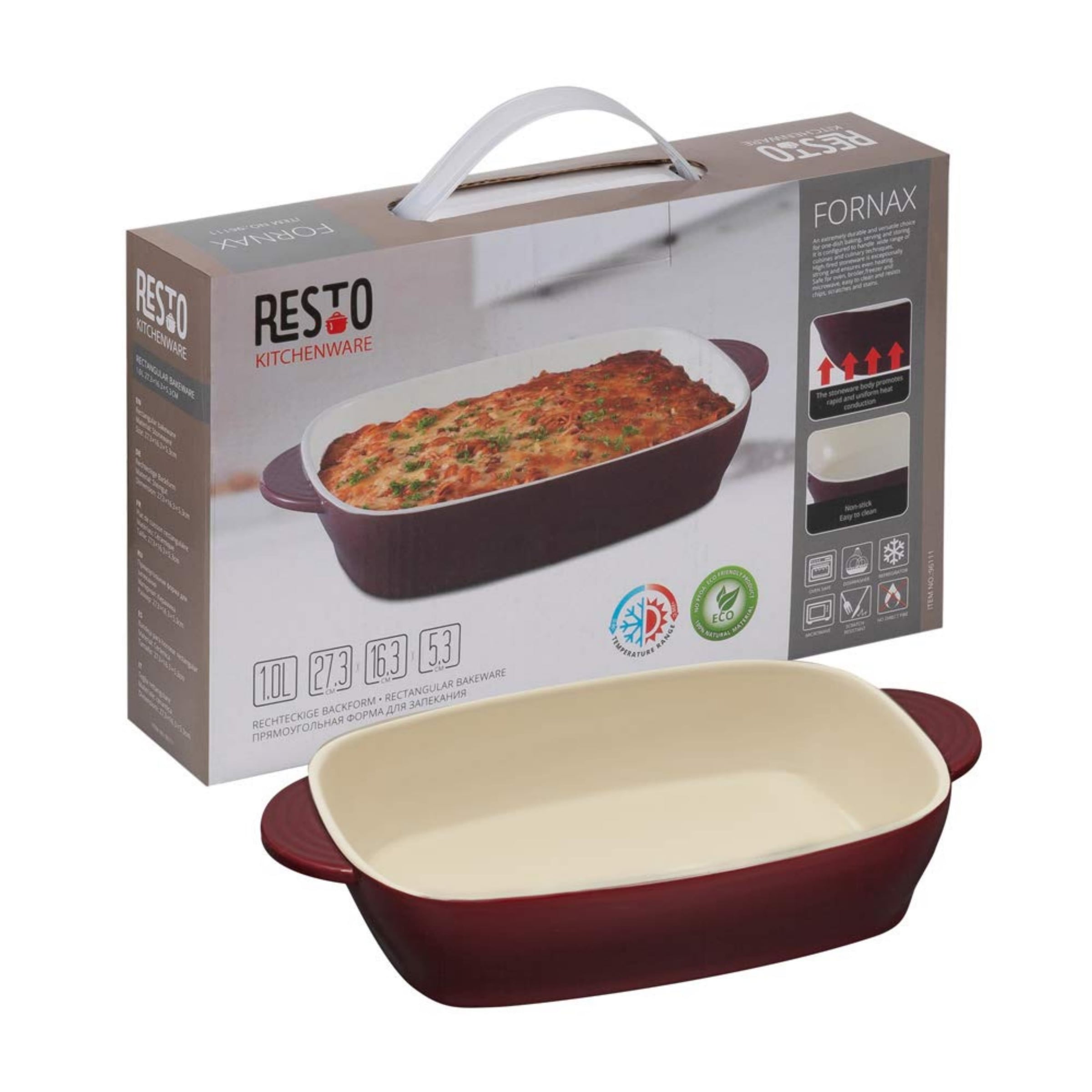 RESTO Kitchenware Backform »FORNAX Auflaufform-Set, 3-teilig, aus Keramik, rechteckig« Kratzbeständig