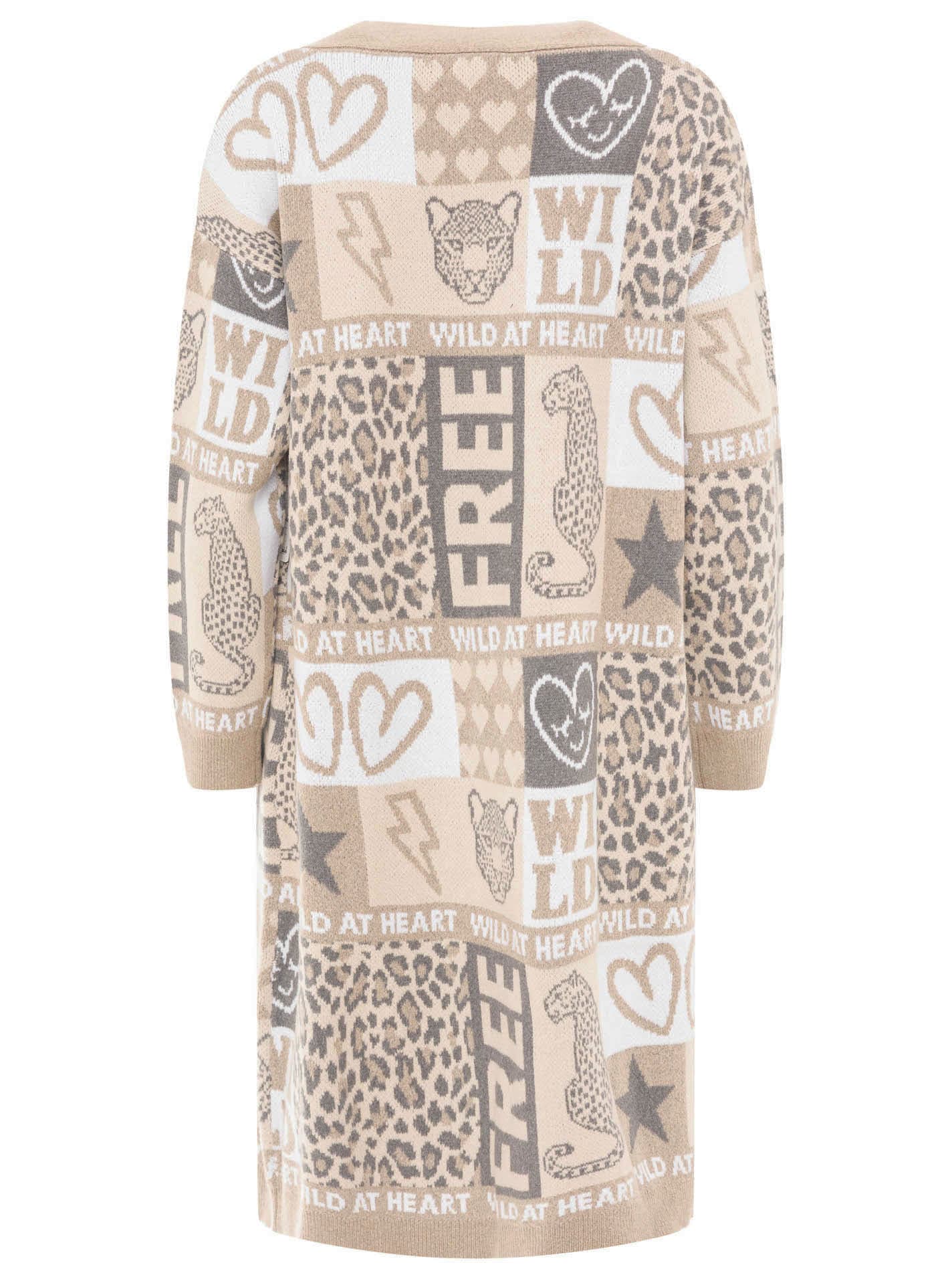 Zwillingsherz Cardigan »"WILD"« Mustermix in harmonischen Farben, lang geschnitten