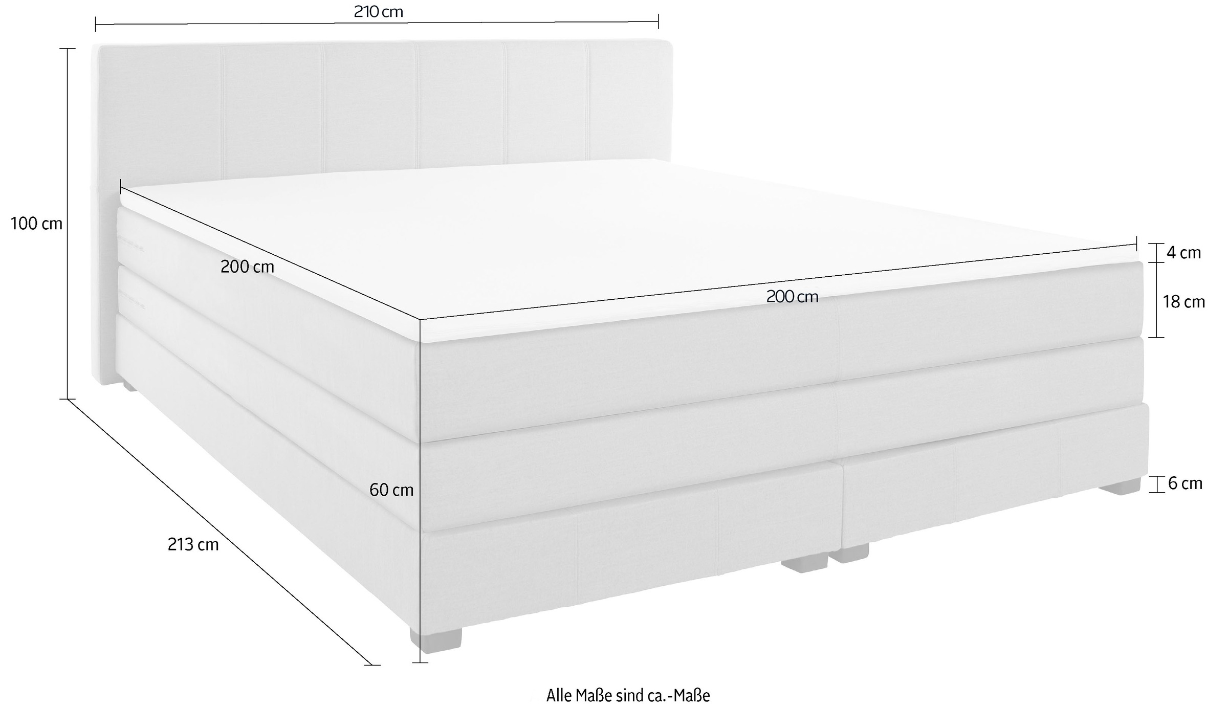 OTTO products Boxspringbett »Peetu«, Taschenfederkern-Matratze, in 4 Breiten und 4 Farben, incl. Topper