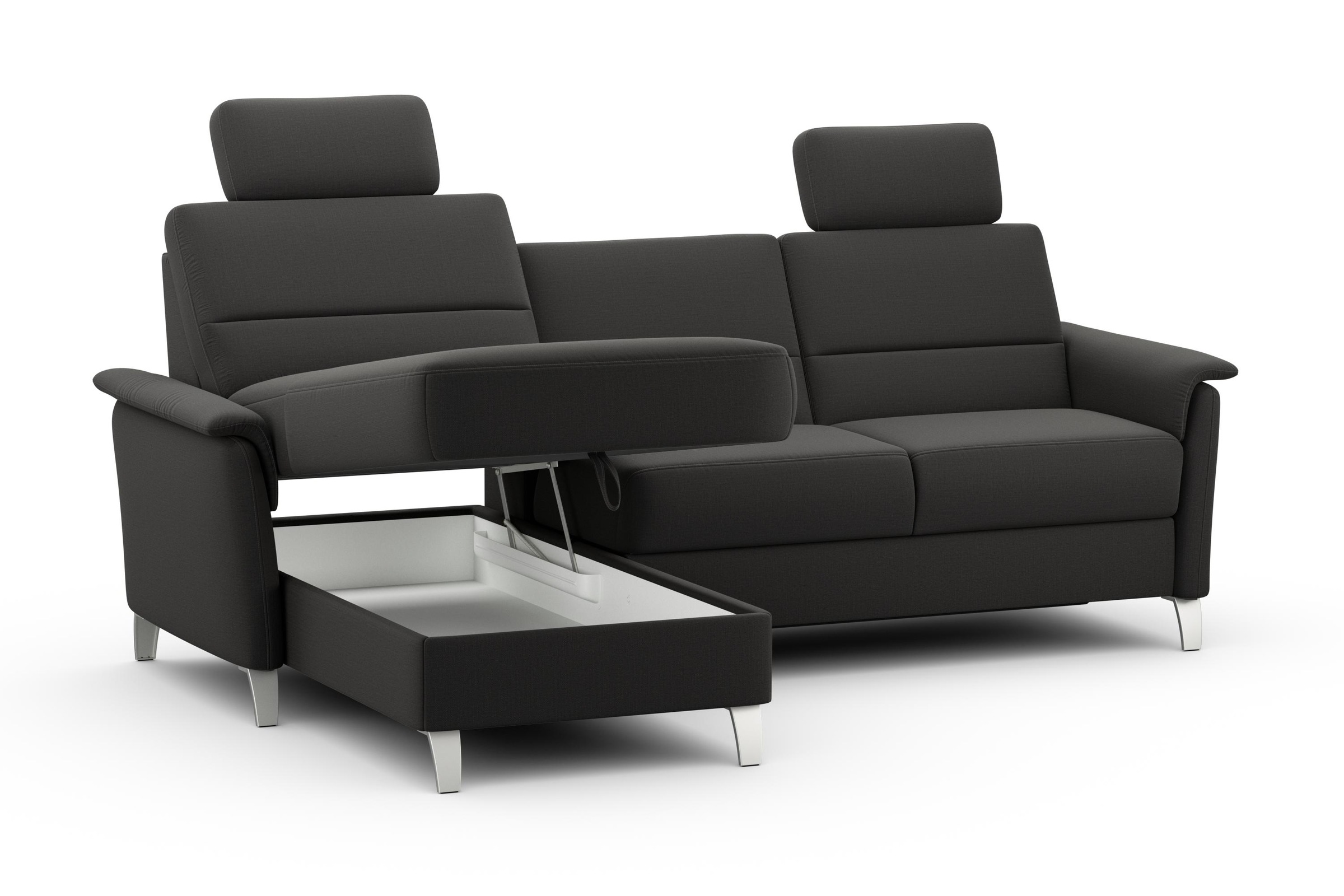 sit&more Ecksofa »Palmera L-Form«, wahlweise mit Bettfunktion und Bettkasten