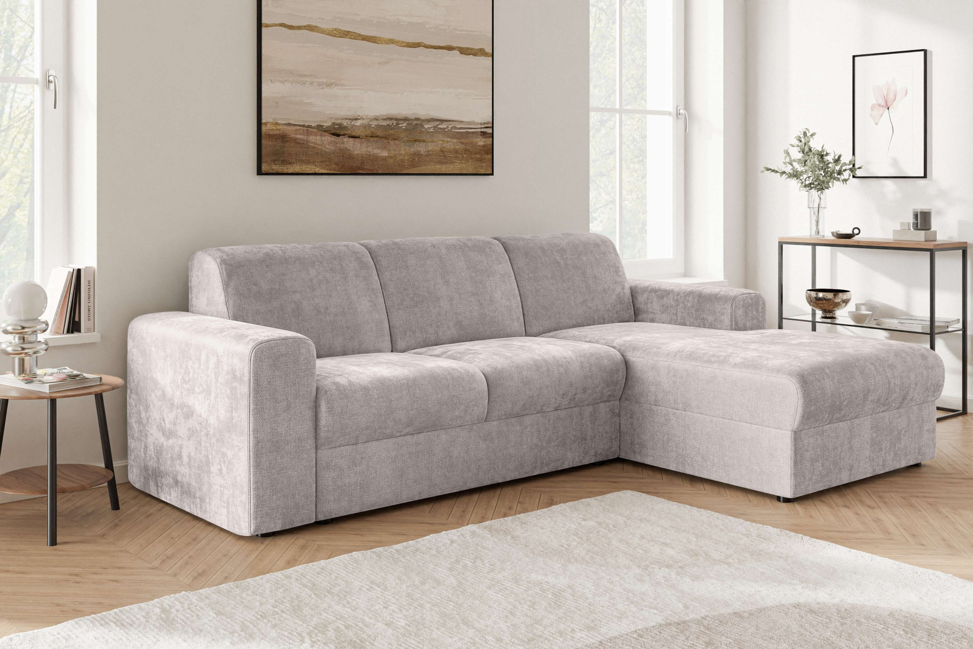 OTTO home Ecksofa "BORNHOLM 2.0 L-Form, Breite 220 cm, Verlässliche Qualität, Chenille" Recamiere links/rechts bestellbar, Bezug - Chenille oder Struktur