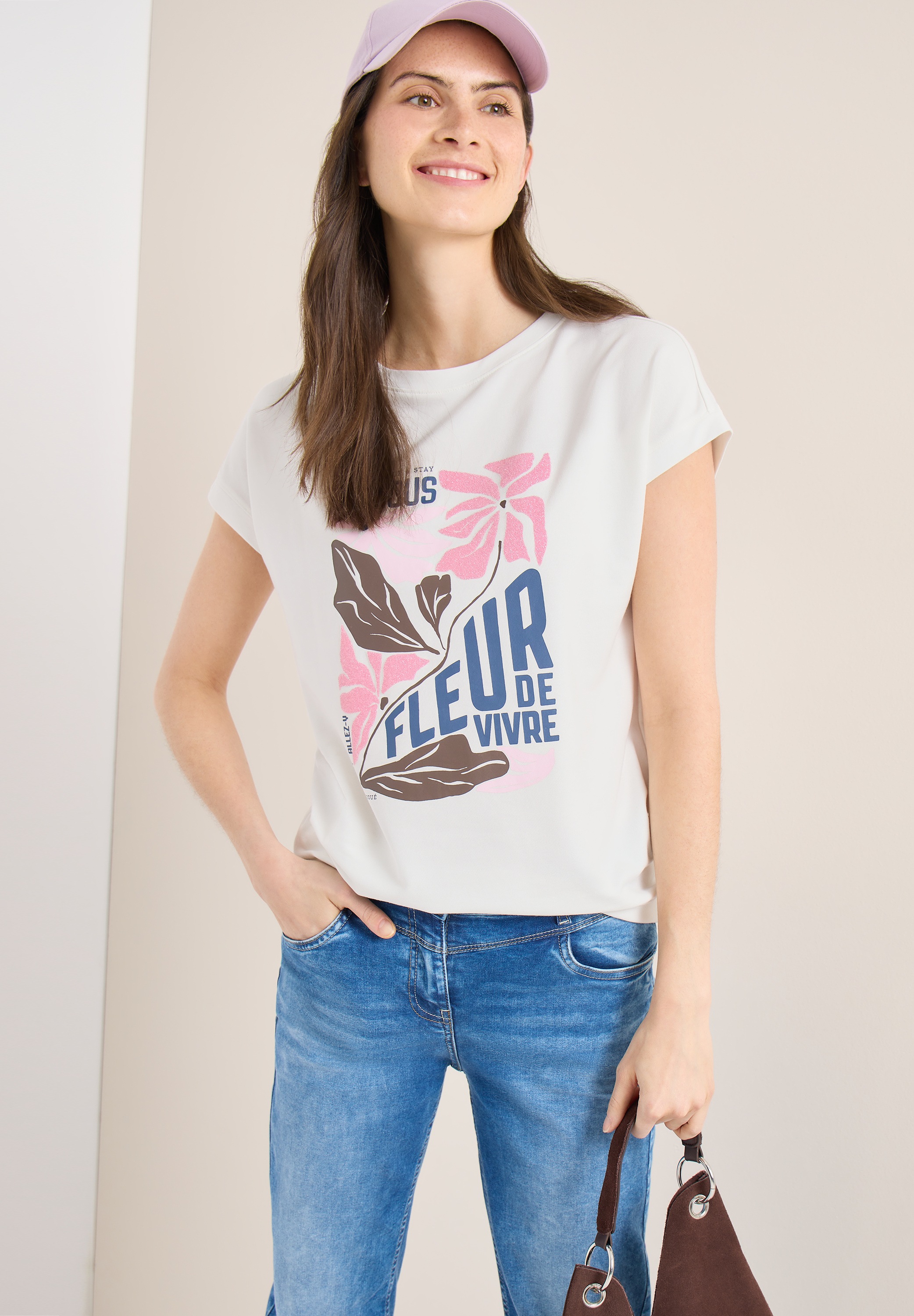 Cecil Print-Shirt mit U-Boot-Ausschnitt