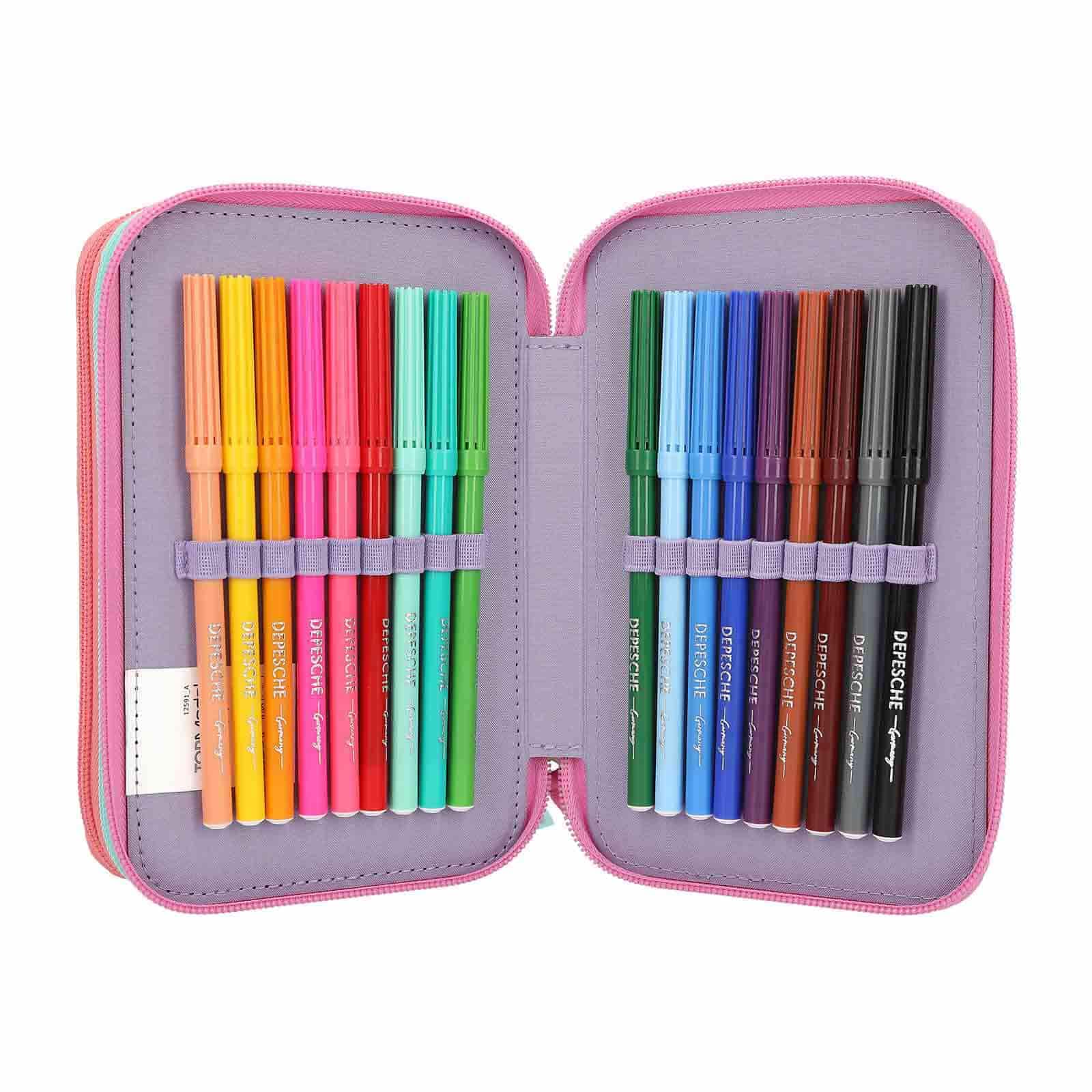 Depesche Buntstift »3-Fach Federtasche SNAP SHOTS inkl. Stifte TOPModel 20 x 13 x 7 cm bunt«