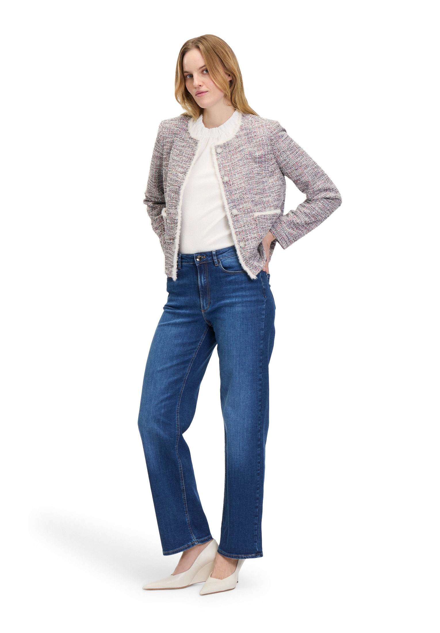 Betty&Co High-waist-Jeans »Betty & Co Damen High Waisted-Jeans mit weitem Bein«