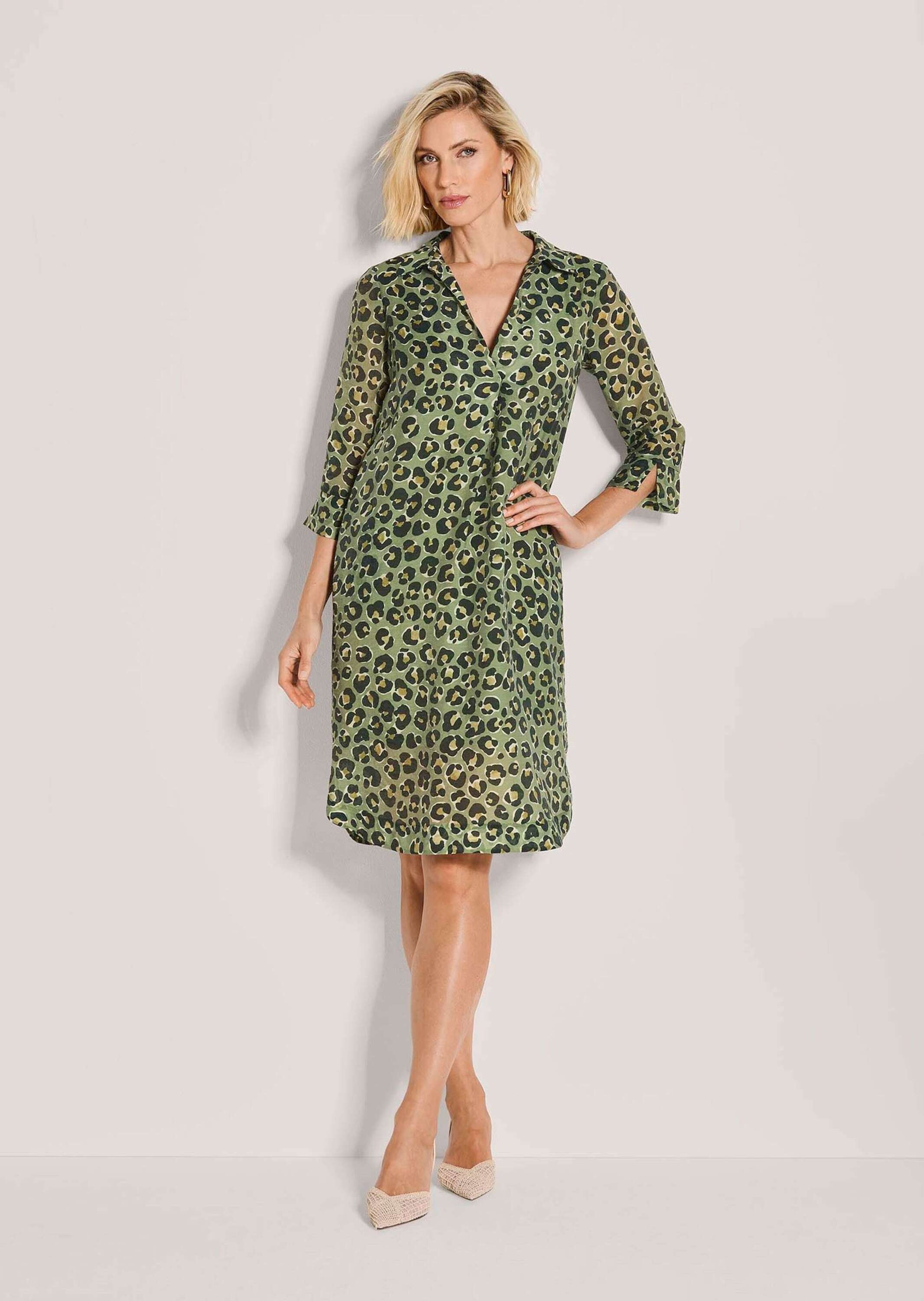 Madeleine Robe Chemise Imprimé Animal Vert Taille 40 2
