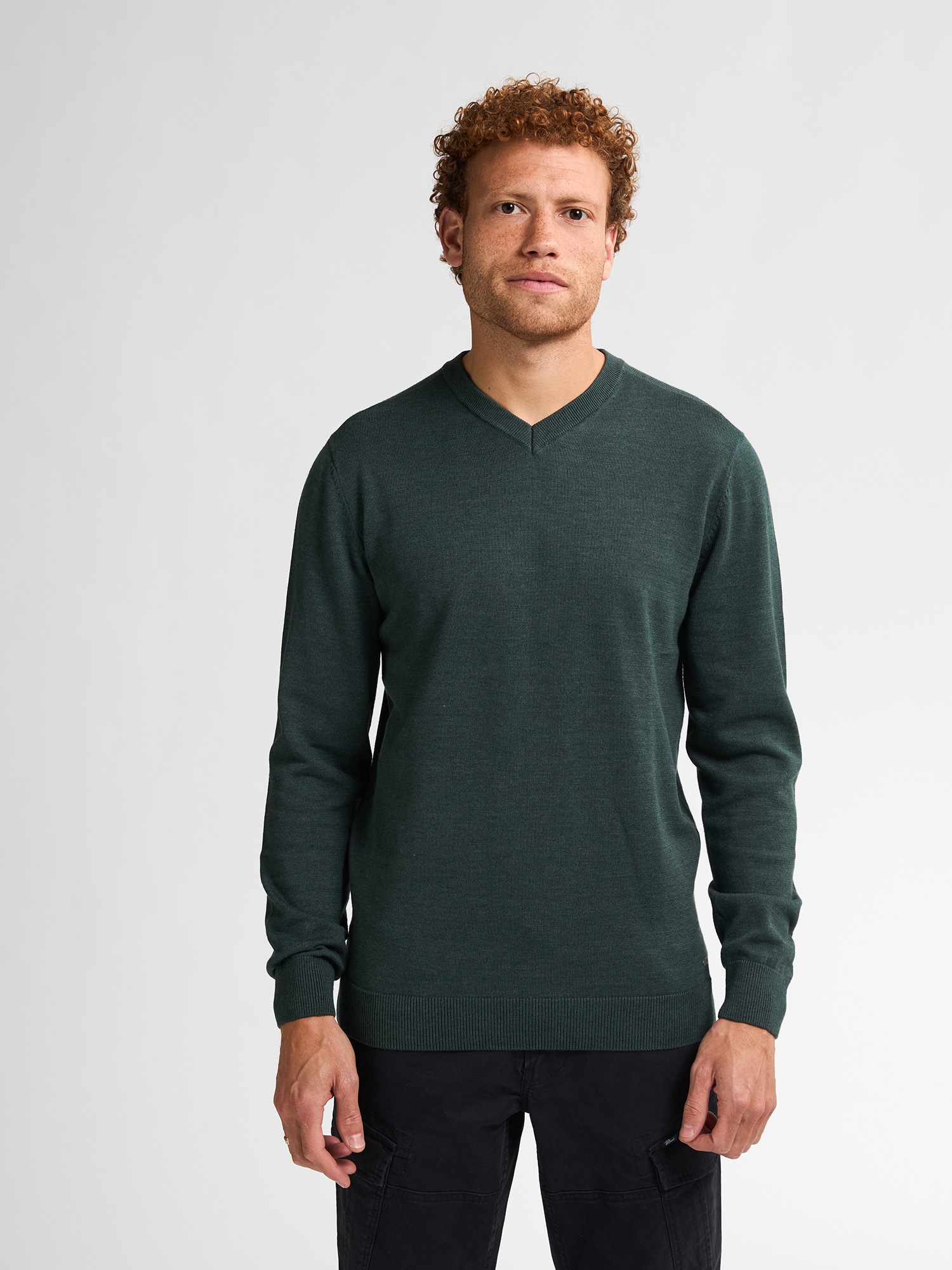 Petrol Industries V-Ausschnitt-Pullover "V-Neck Basi", Materialmix mit Baum günstig online kaufen