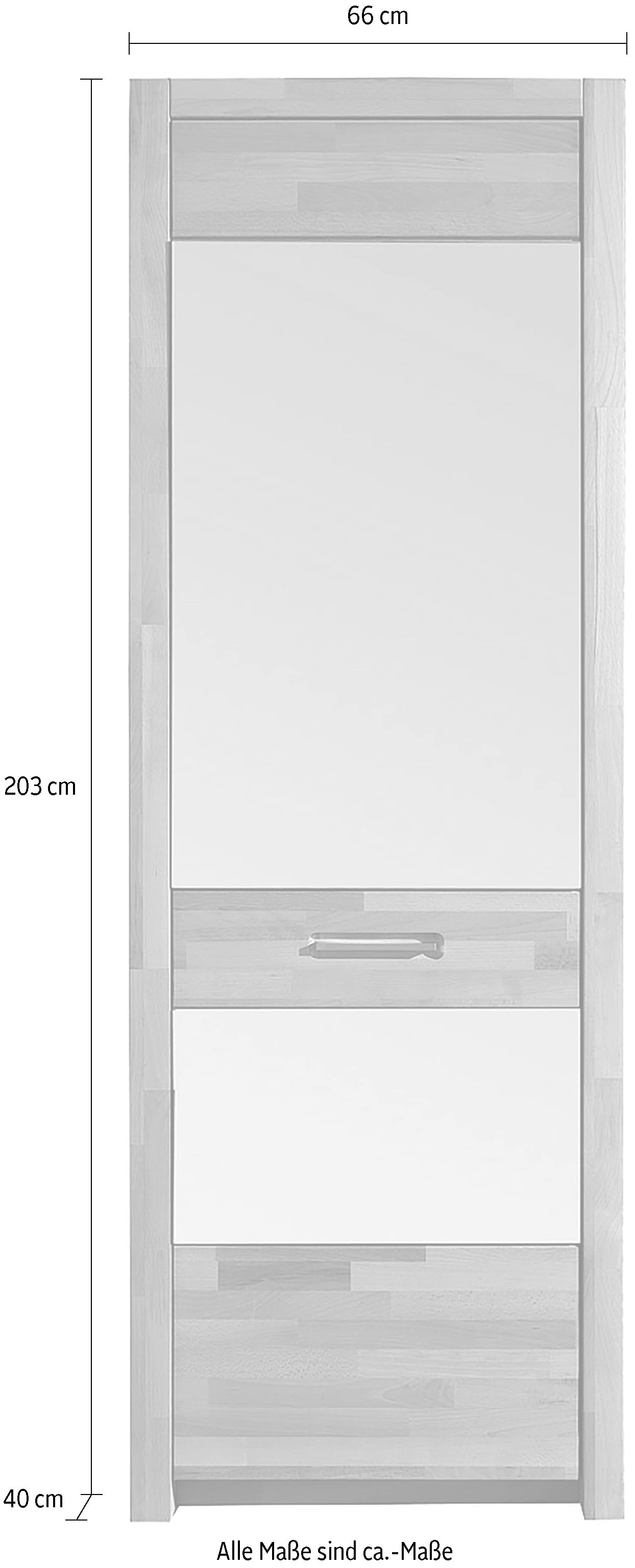 MCA living Garderobenschrank »Fenja Spiegelschrank, Schrank, Drehtürenschrank - Höhe 203 cm«, (1 St.), Massivholz, Kernbuche, 1 Spiegeltür, 1 Kleiderstange, Breite 66 cm