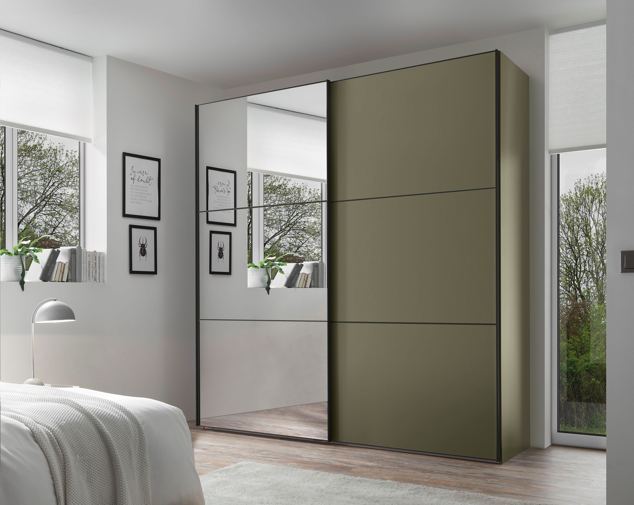 STAUD Schwebetürenschrank »Includo, Made in Germany« Mit Spiegeltüre und vier verschiedenen Ausstattungsvarianten