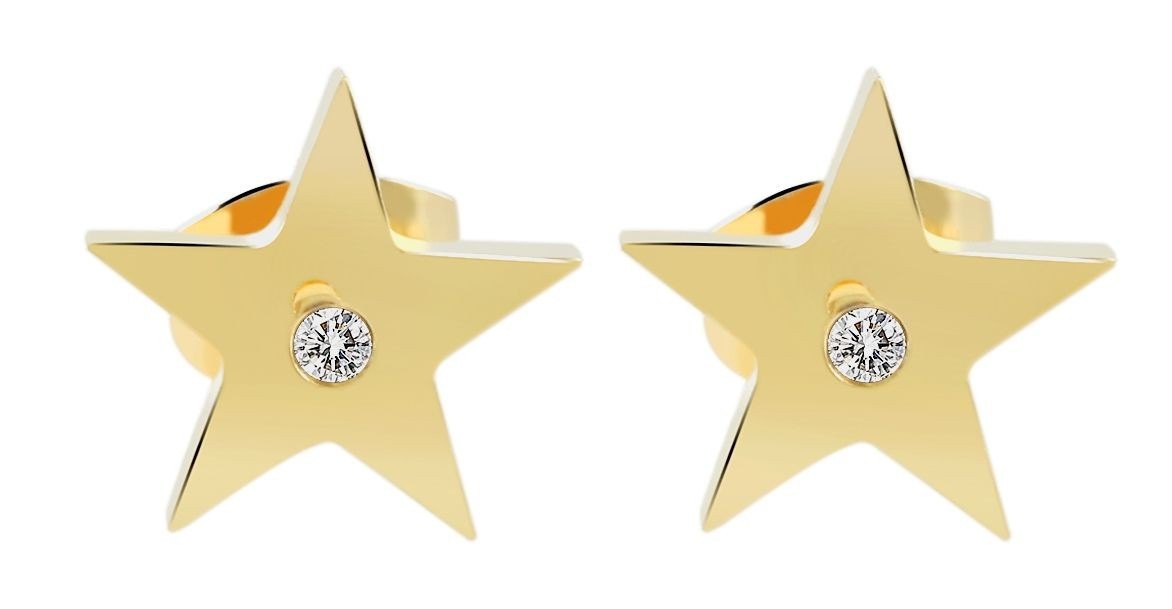 Adelia´s Paar Ohrhänger »Damen Ohrstecker aus poliertem Edelstahl mit Stern - - Ø 10 mm«