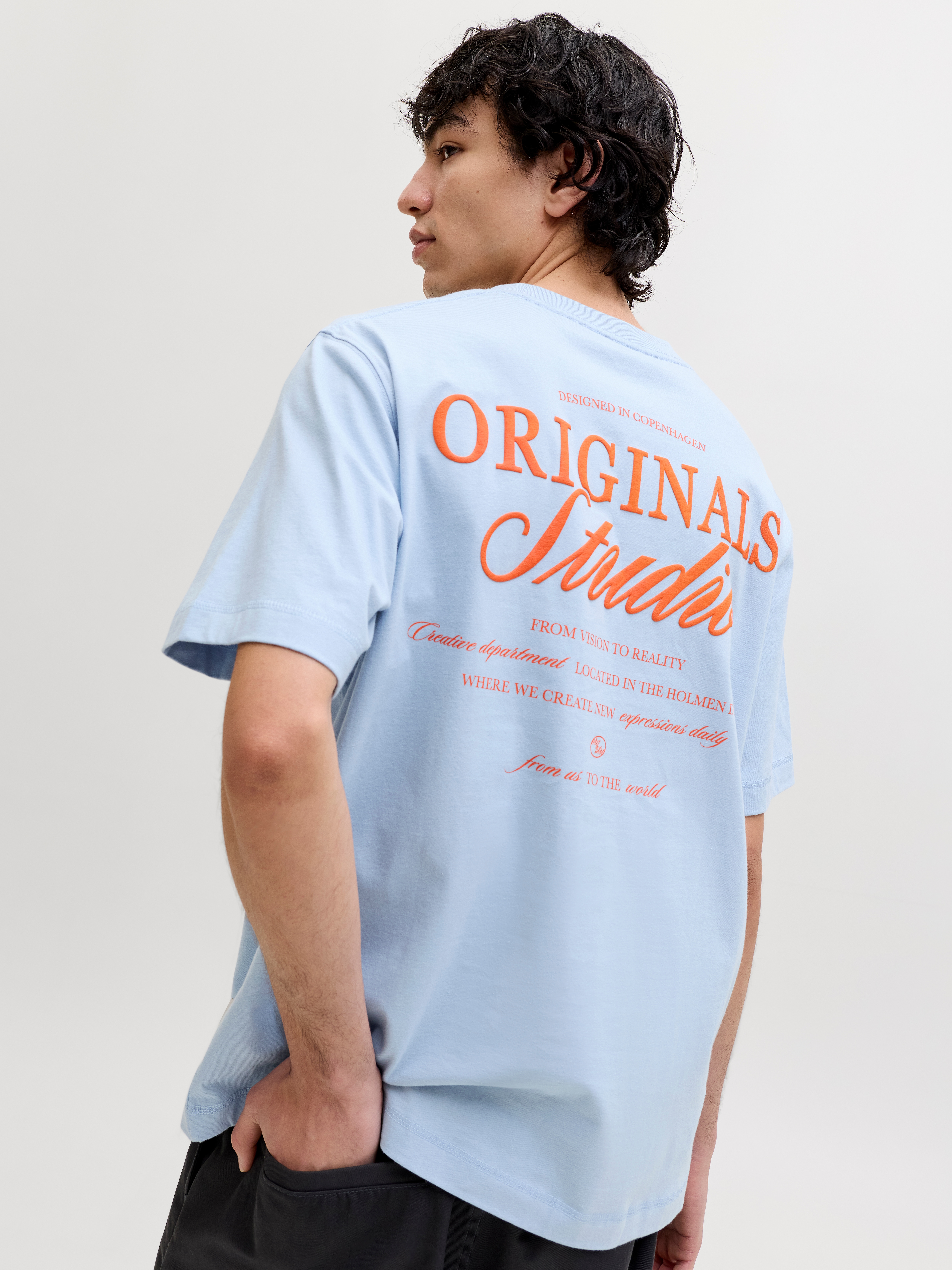 Jack & Jones Rundhalsshirt "JORNORREBRO TYPO TEE SS CREW NECK NOOS" Baumwolle, relaxed fit