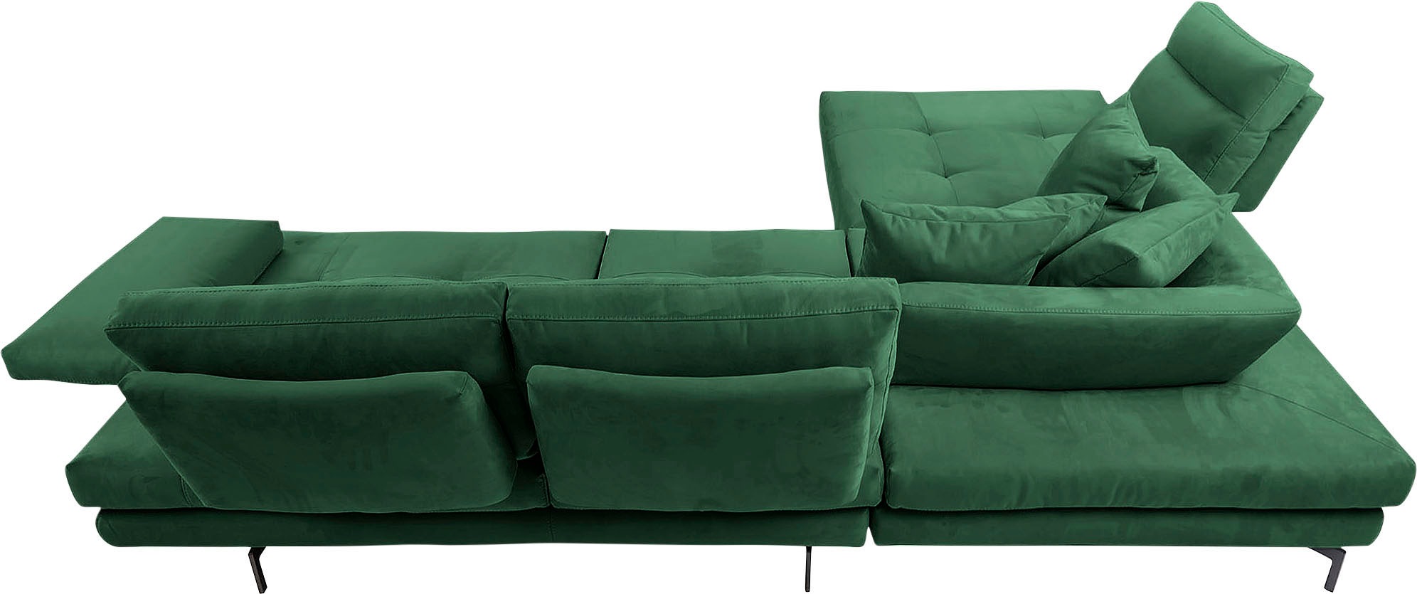 CALIA ITALIA Ecksofa »Toby Wing, Komfortsofa mit Sitzkomfort der Extraklasse, L-Form«, Sitztiefenverstellung, wahlw. mit Kissen-Set,Füße schwarz matt