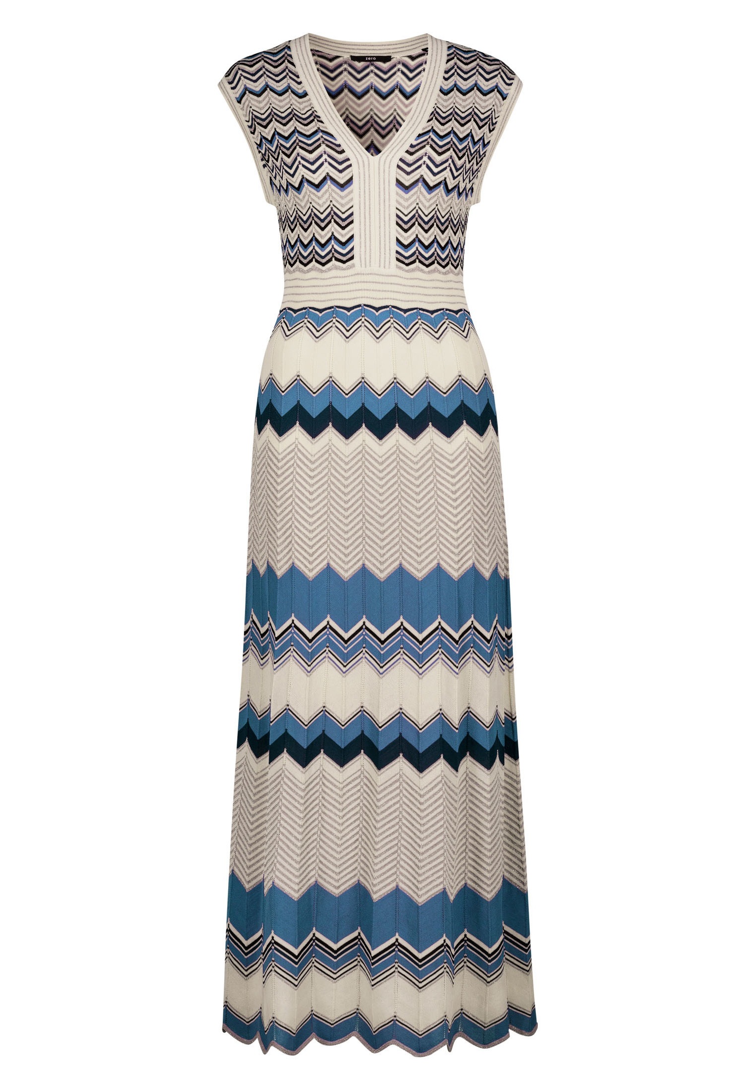 Zero Maxikleid »zero Maxikleid mit Glitzerfäden«, Falten