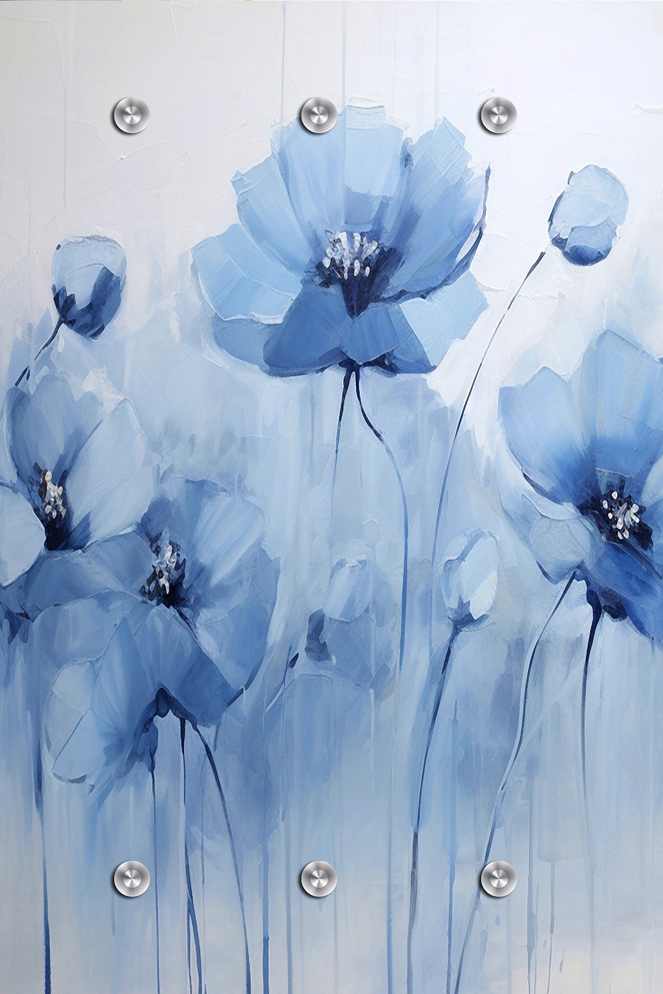 queence Garderobenpaneel "Wandgarderobe mit Motiv Mohnblume Aquarell inkl. Edelstahlhaken" 1 Stk. tlg. HD Premium Druck auf Acrylglas
