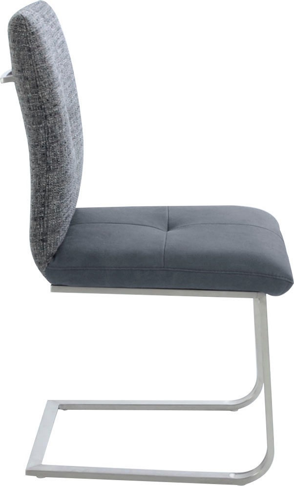 K+W Komfort & Wohnen Freischwinger »Giacomo II«, (Set), 2 St., Microfaser 785, mit Metallgriff am Rücken, Sitz und Rücken gesteppt in Materialmix
