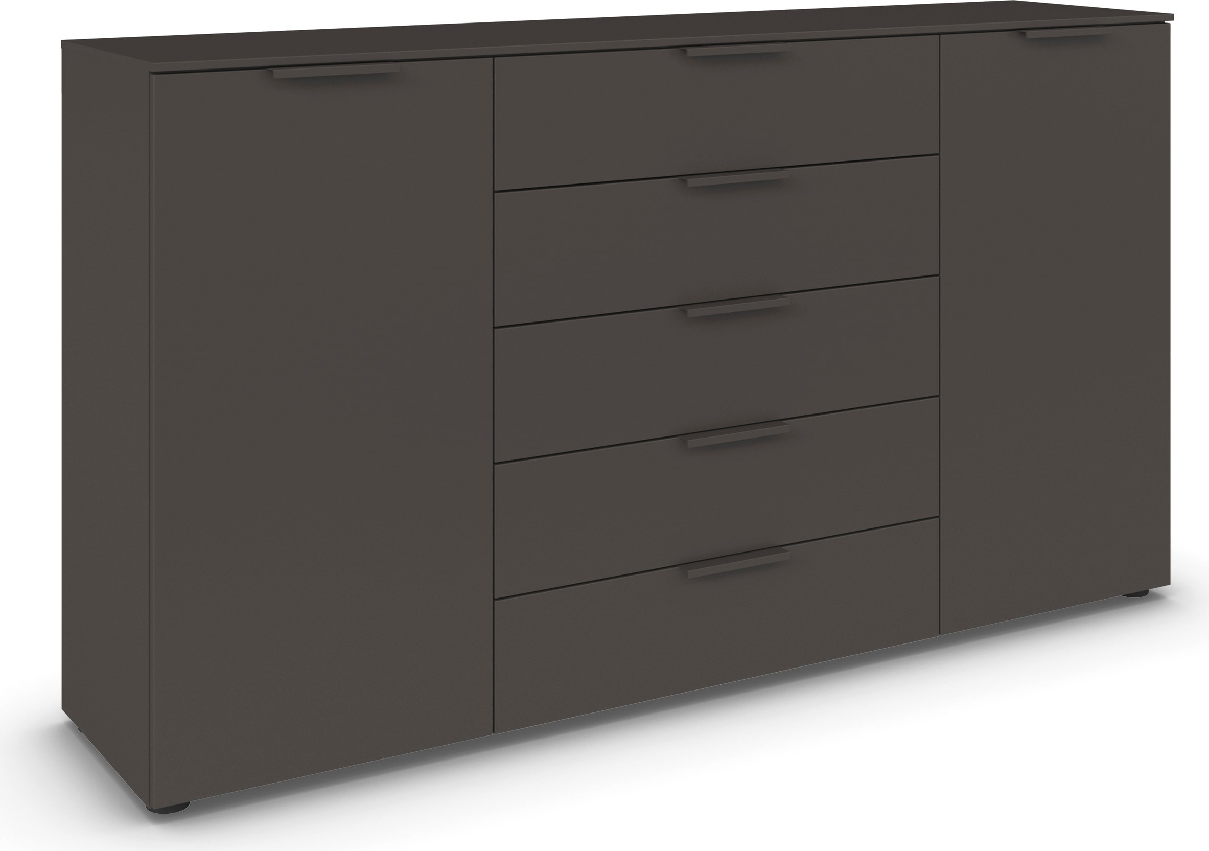 rauch Schubkastenkommode "Flipp Schubladenkommode Wäscheschrank Schrank" Breite 160/180 cm mit 4 Einlegeböden, 2-türig mit 5 Schubladen und Soft-Close-Funktion in zwei Breiten
