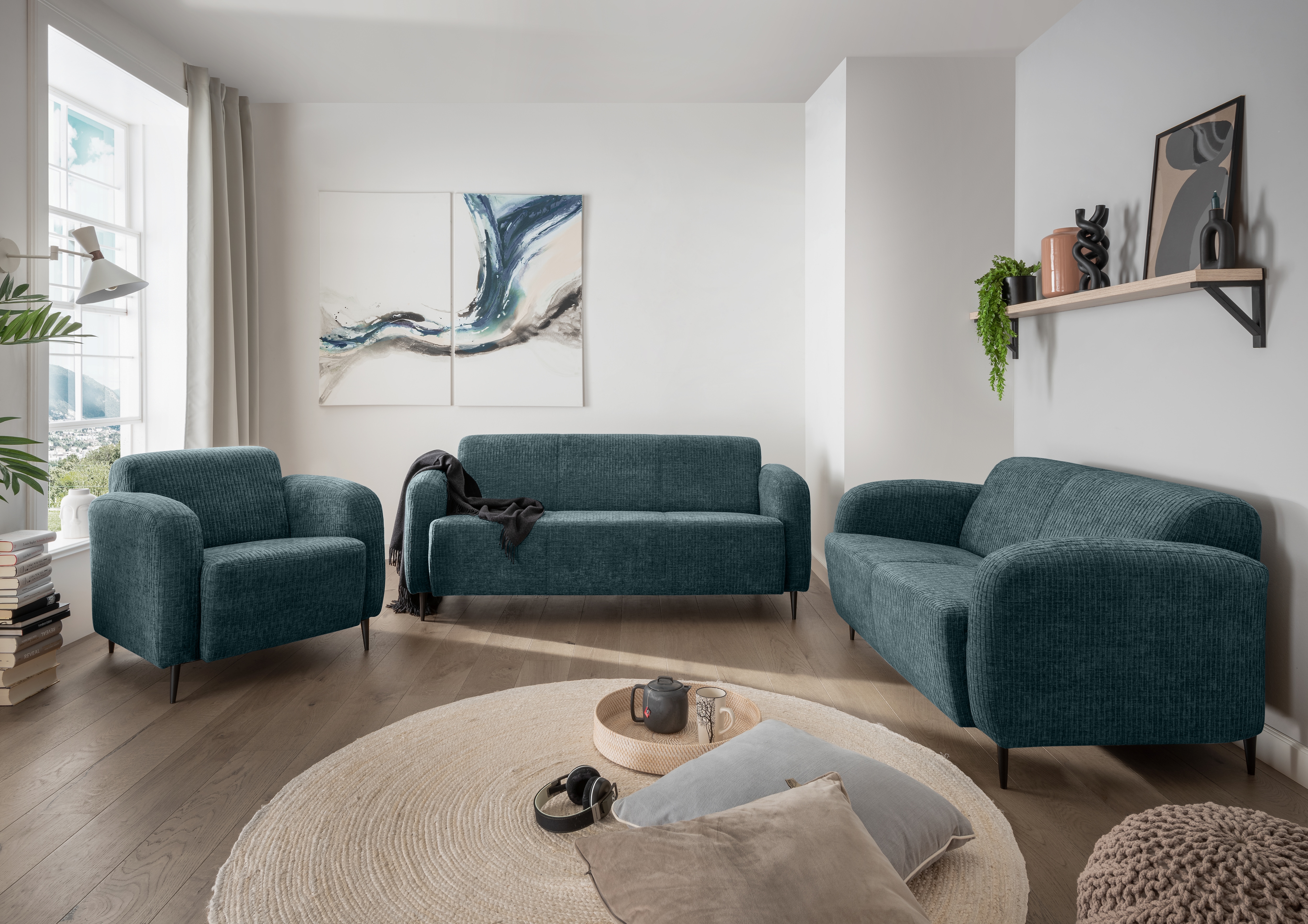 Home affaire Polstergarnitur "Marone bequem, zeitlos & elegant" Set, 3-Sitzer, 2-Sitzer, Sessel, 3 Stk. tlg. auch einzeln erhältlich