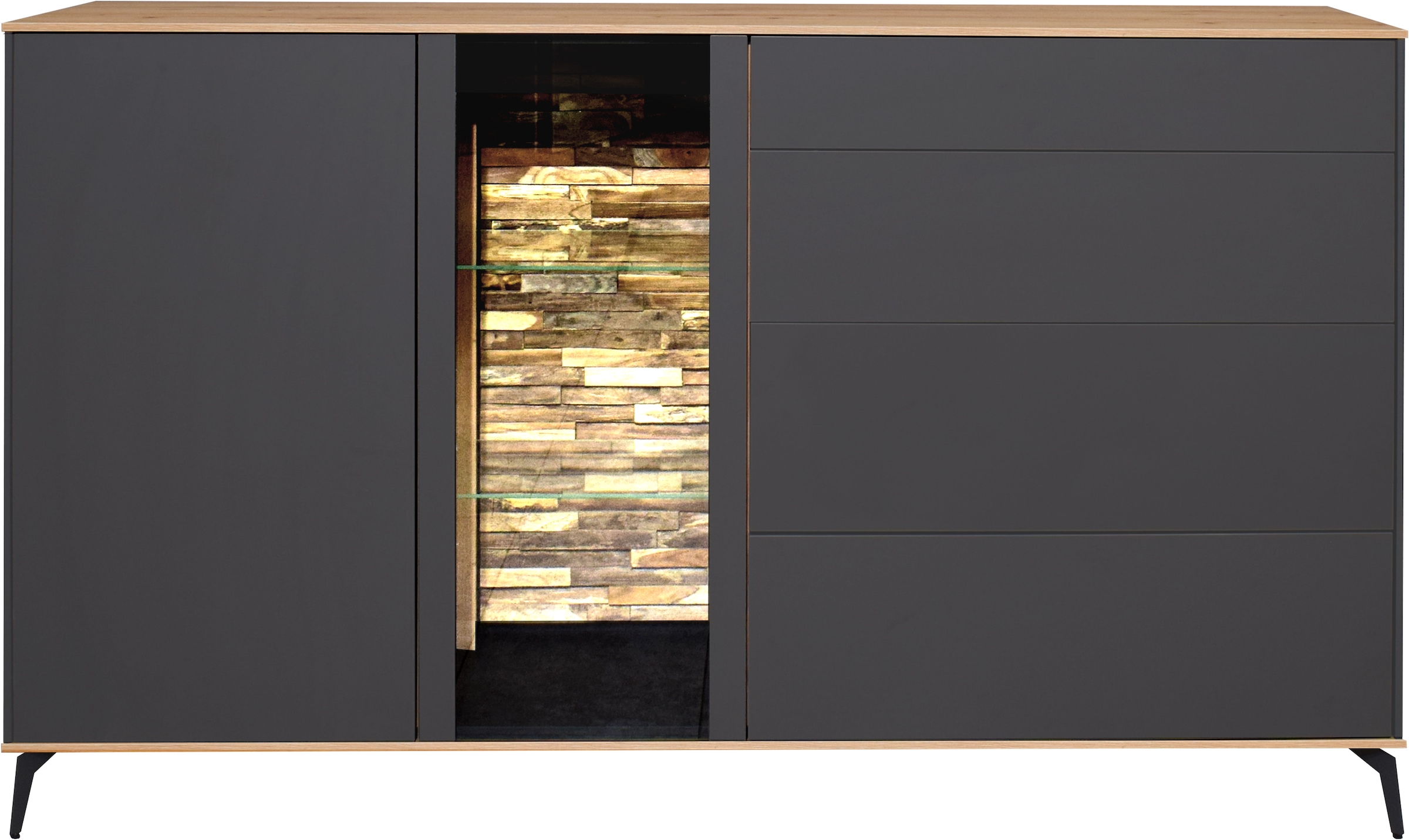 Mäusbacher Kommode, Faro Sideboard B 169 cm, inkl. Beleuchtung, Push to ope günstig online kaufen