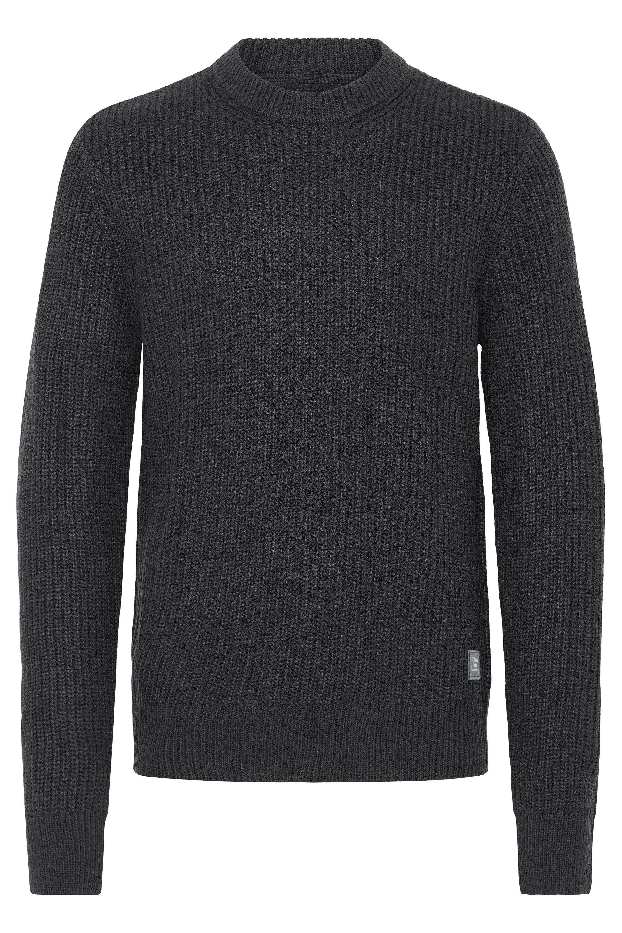 Strickfleece-Pullover BLEND "Strickpullover BHMRibi", Herren, Gr. S, grau (stone mix), Obermaterial: 100% Polyacryl PAN., Pullover