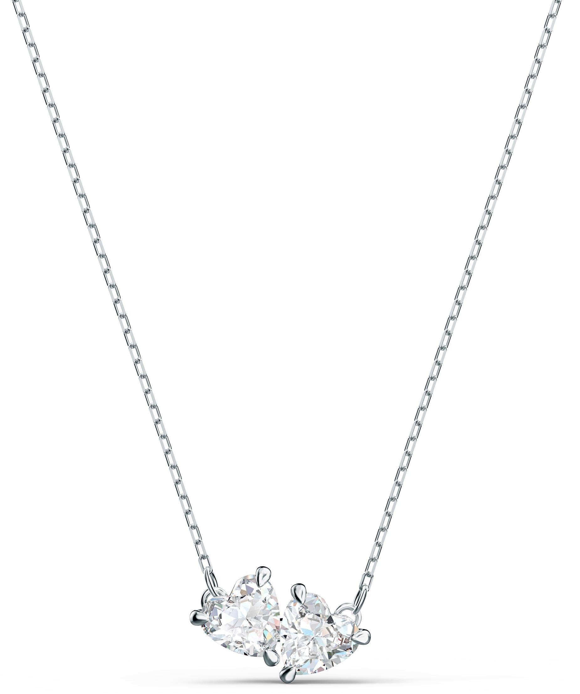 Kette mit Anhänger SWAROVSKI "Mesmera Attract", silber (metallfarben, kristallweiß), Halsketten, Damen, Metall, L: 43, mit Swarovski Kristall 3