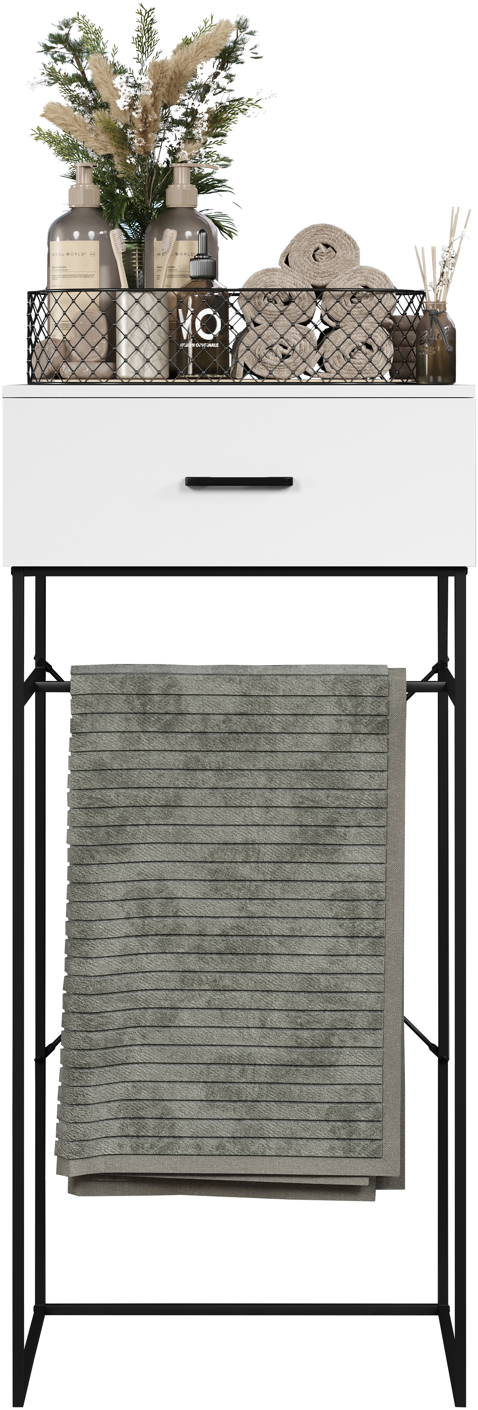 Thumbnail - INOSIGN Beistelltisch "Sterling" 1 Stk. tlg. Konsolentisch mit 1 Schublade - (B/T/H) 60/48/132 cm