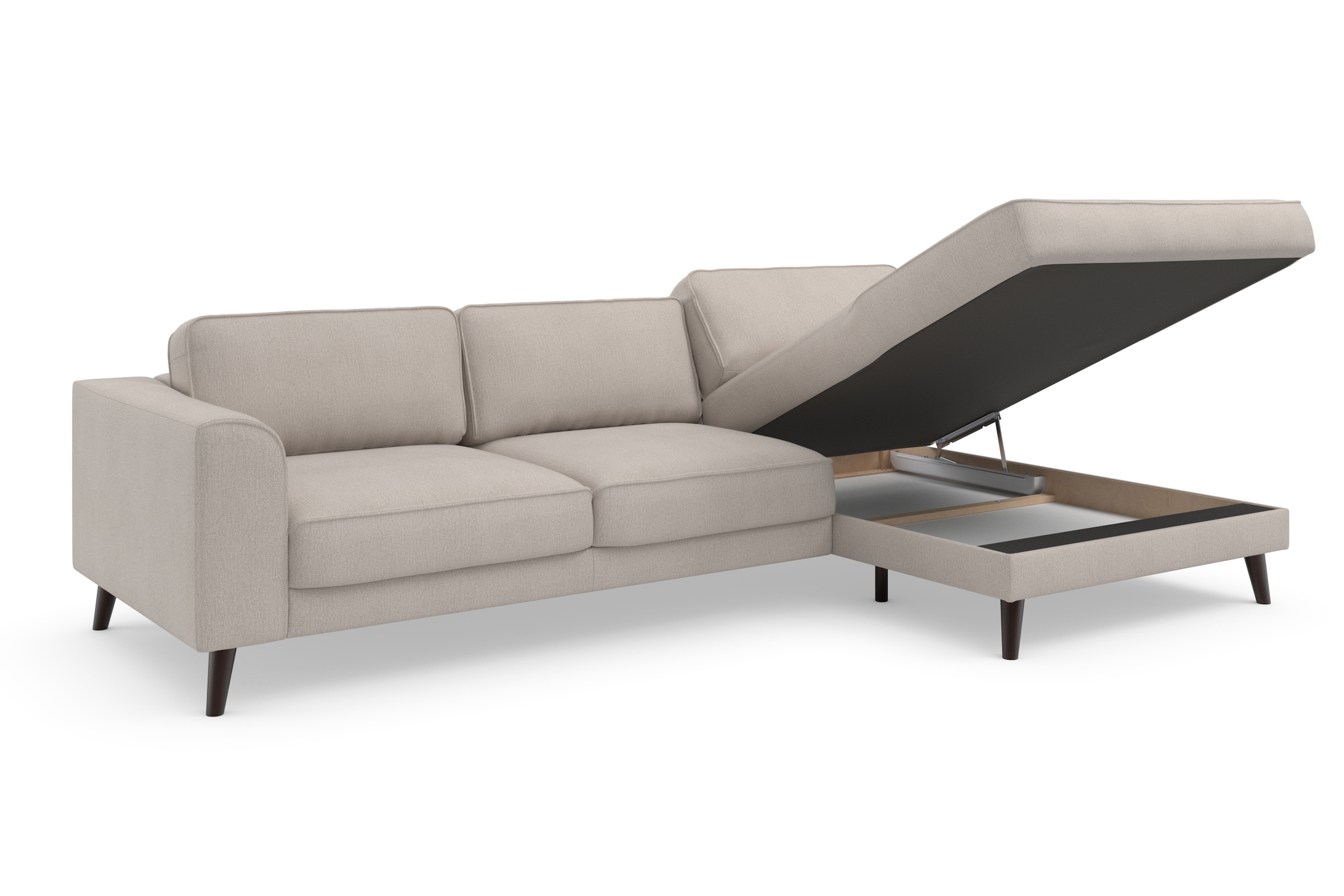 TRENDMANUFAKTUR Ecksofa »Lumber Jack, elegantes Designsofa, zeitlos modern, hoher Sitzkomfort«, wahlweise mit Bettfunktion u. Bettkasten, L-Form