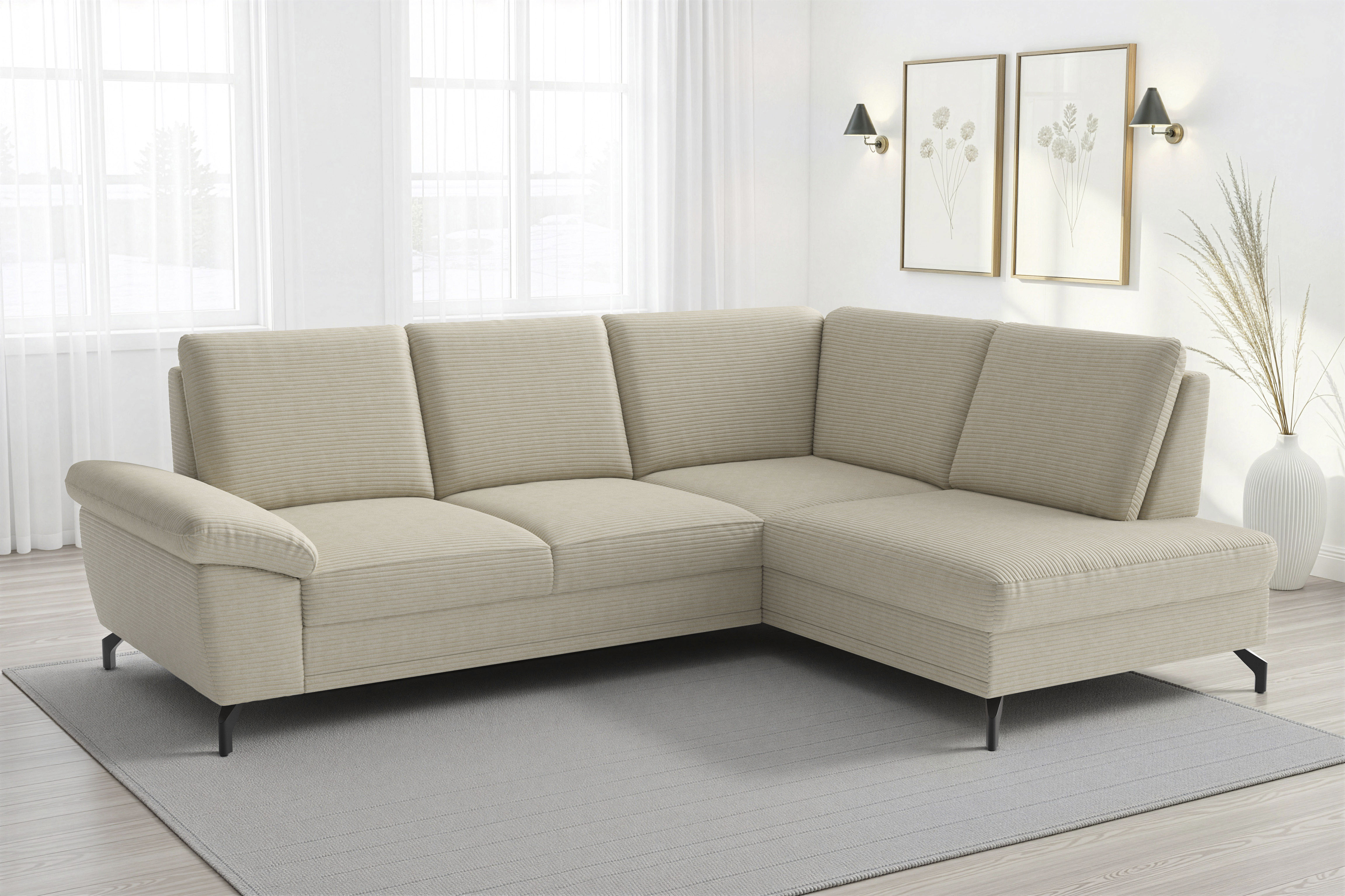 sit&more Ecksofa "Chelsea L-Form, B: 249 cm, Armteil- & Sitztiefenverstellung" optional Schlaffunktion und Bettkasten